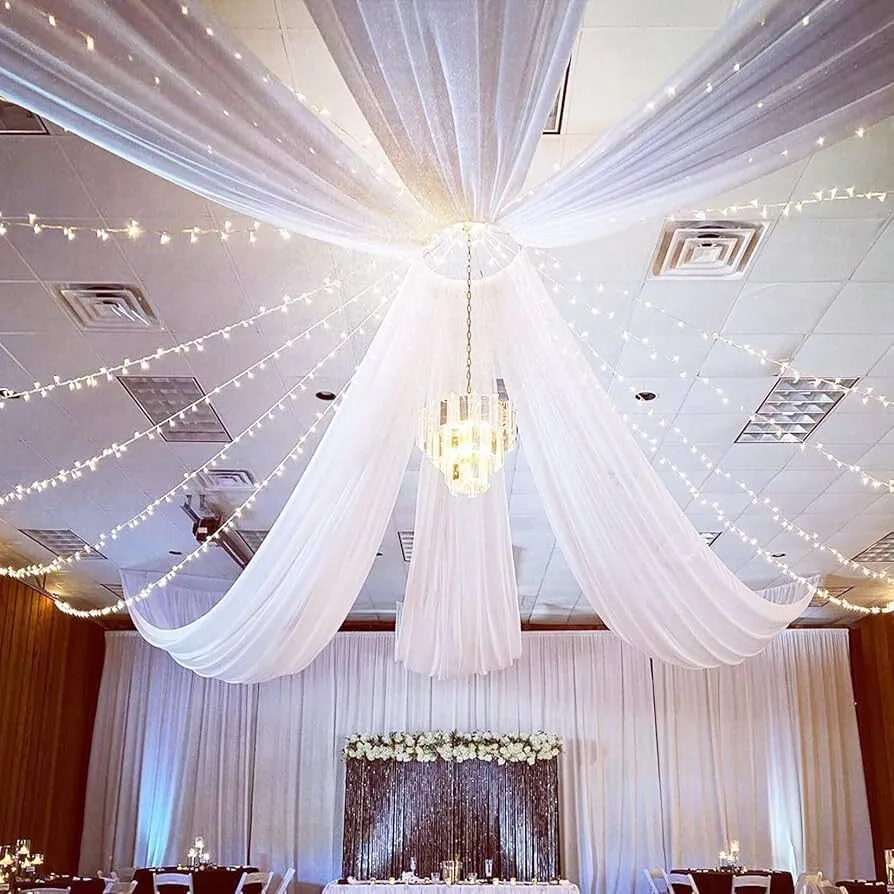 5x20ft Ceiling Drapes- White