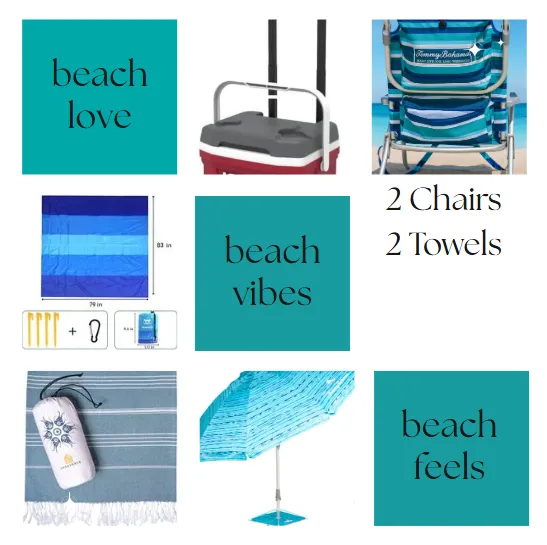 Beach Essentials - With Cooler - (2 Chairs)