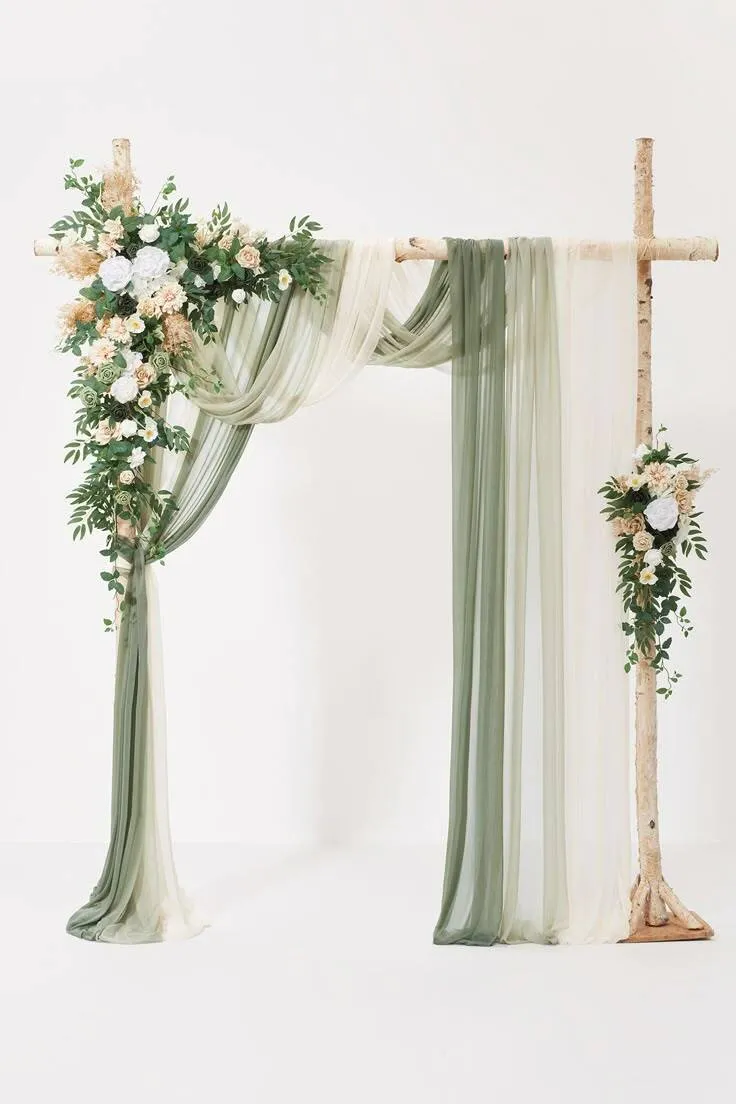 Flower Arch Decor in Emerald & Tawny Beige