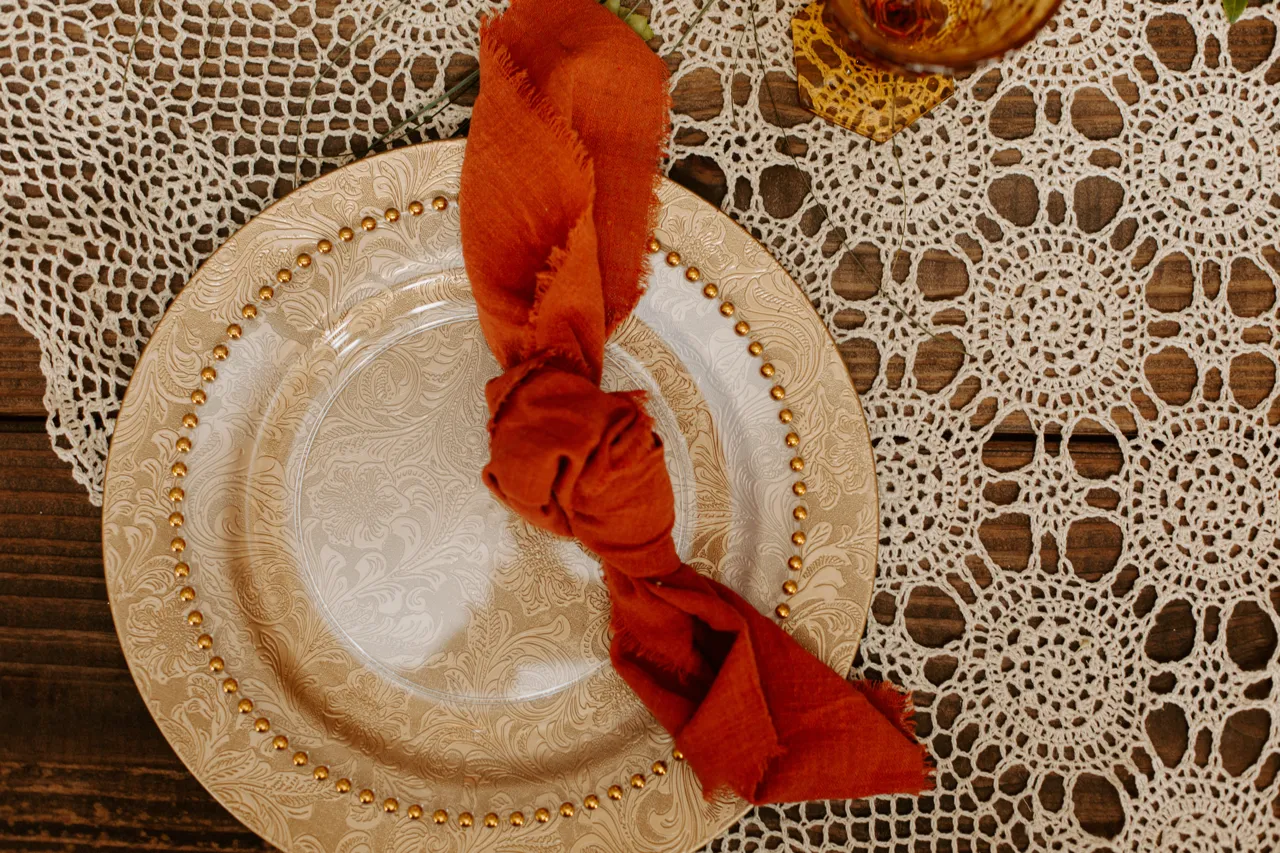 Gold Floral Charger Plate