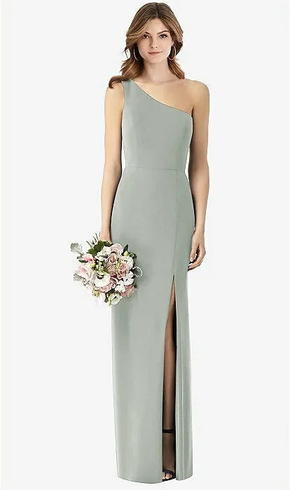 Green Full-Length One Shoulder Dress