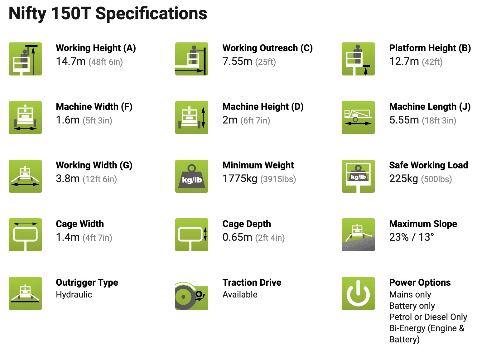  NIFTY 150TPEBI-ENERGY TRAILER MOUNTED ELEVATED BOOM LIFT