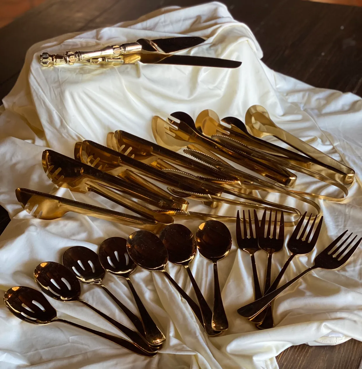 Catering, Gold Serving Utensil Set