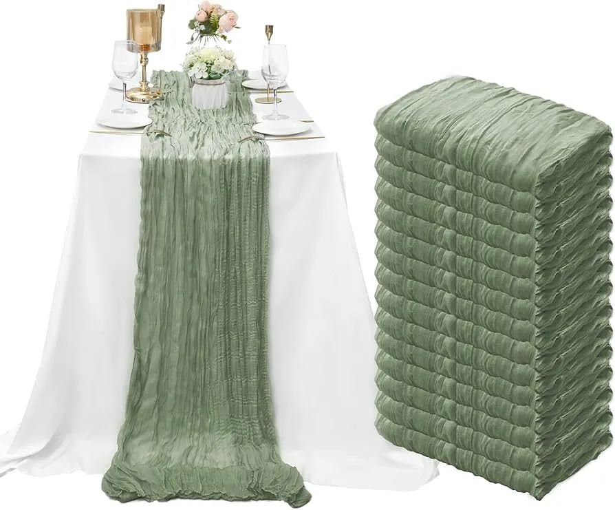 Sage Green 10FT Table Runner (Set of 15)