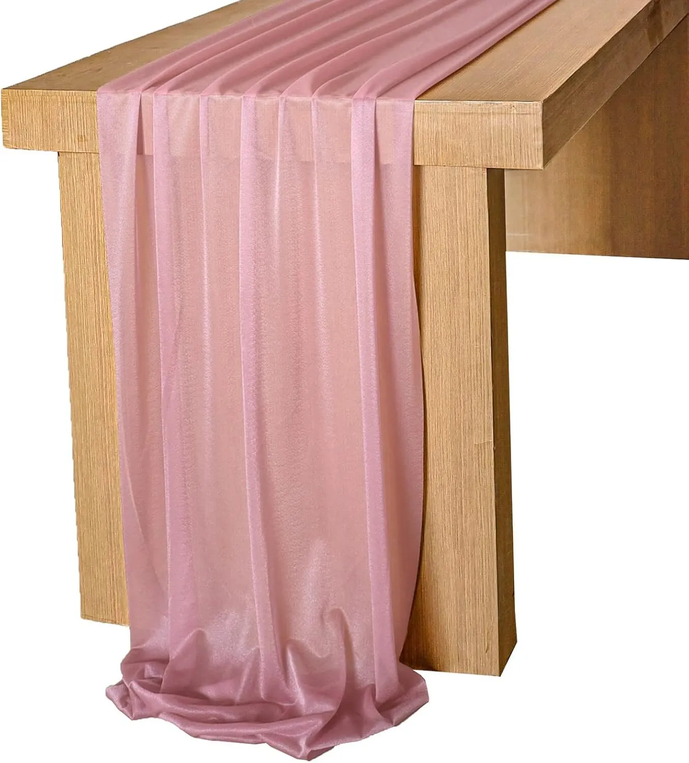 Mauve Chiffon Sheer Table Runner, 29x120 Inches