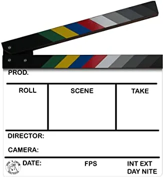 Birns & Sawyer 11" Professional Acrylic Production Slate with Color Clapper Sticks