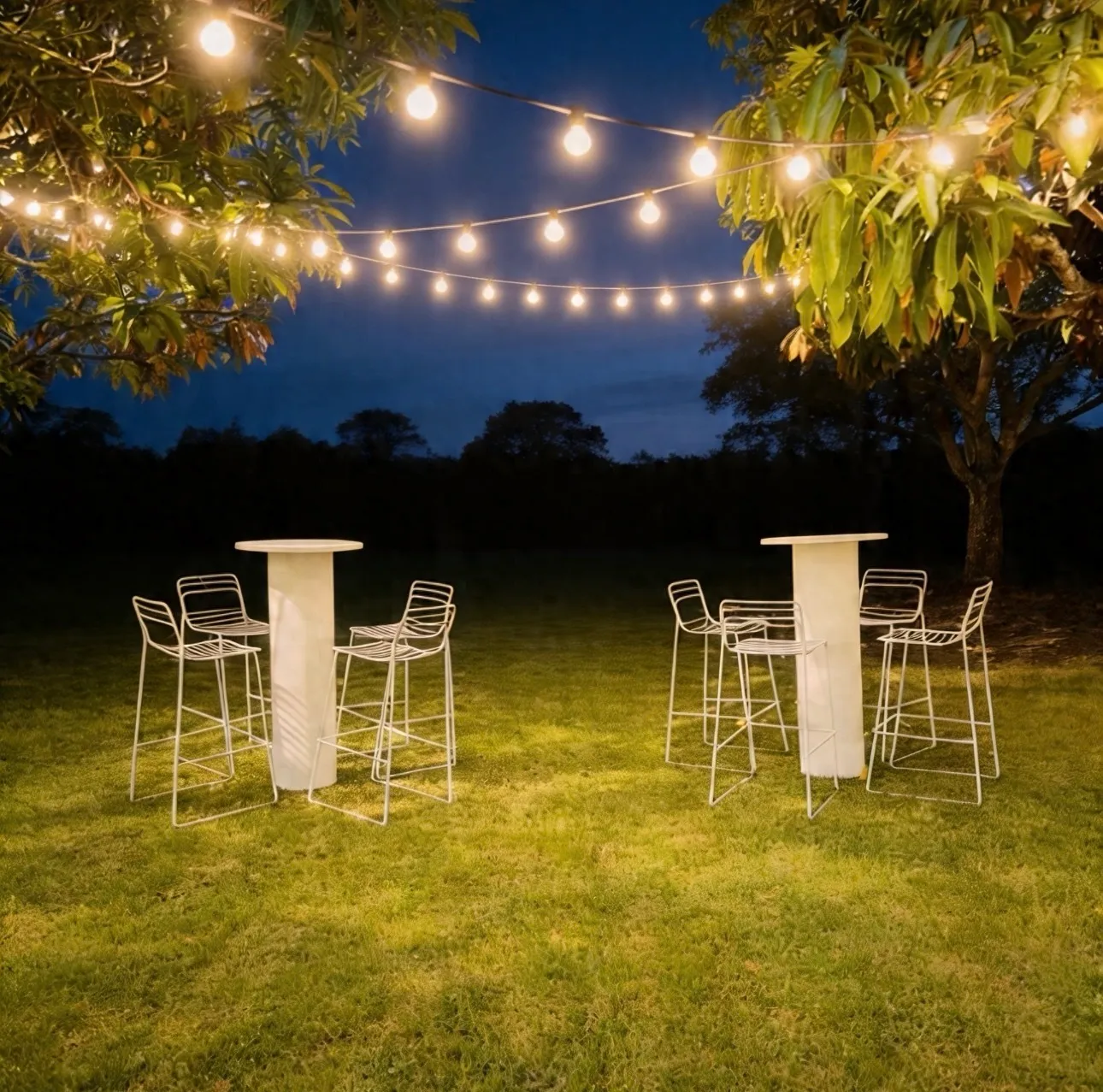 White High Bar Tables & High Chairs 