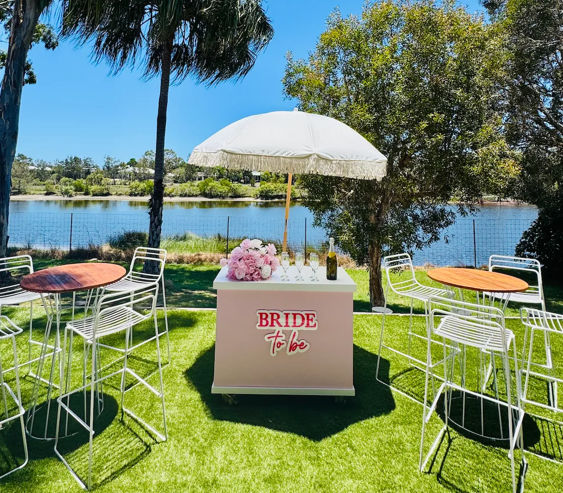 Pink Bar Cart - Includes Sign of Choice
