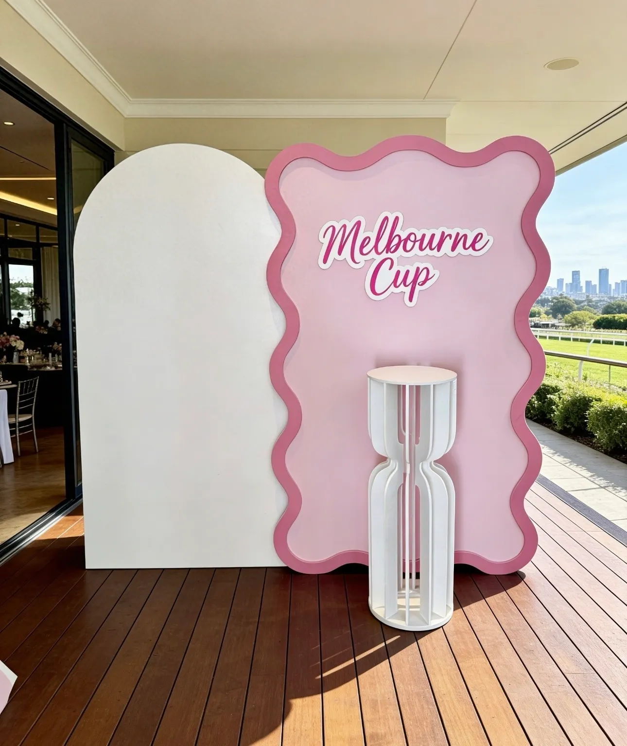 Melbourne Cup Backdrop Bundle - Pink Wavy