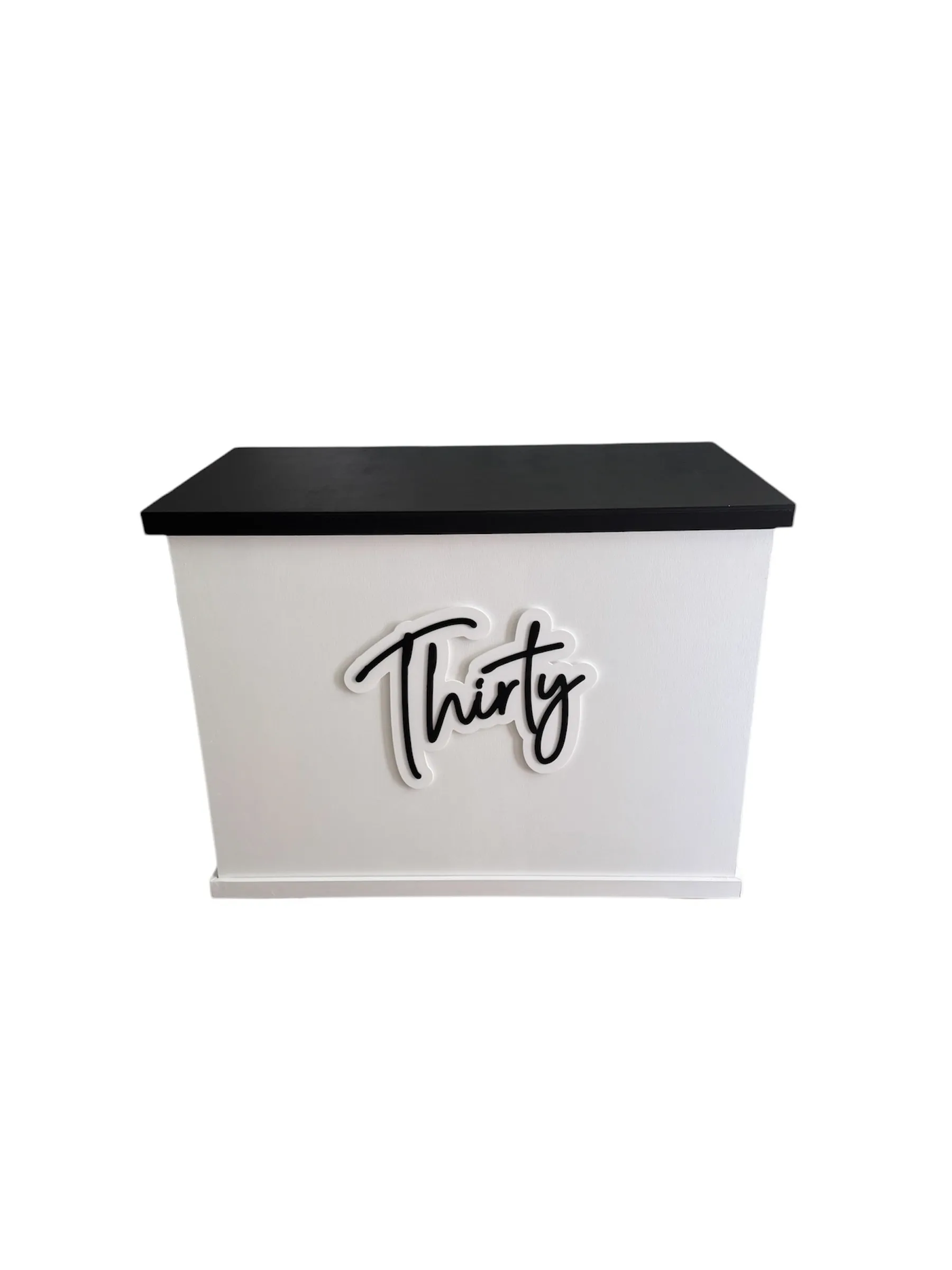 Black & White Bar Cart - Includes Sign of Choice  