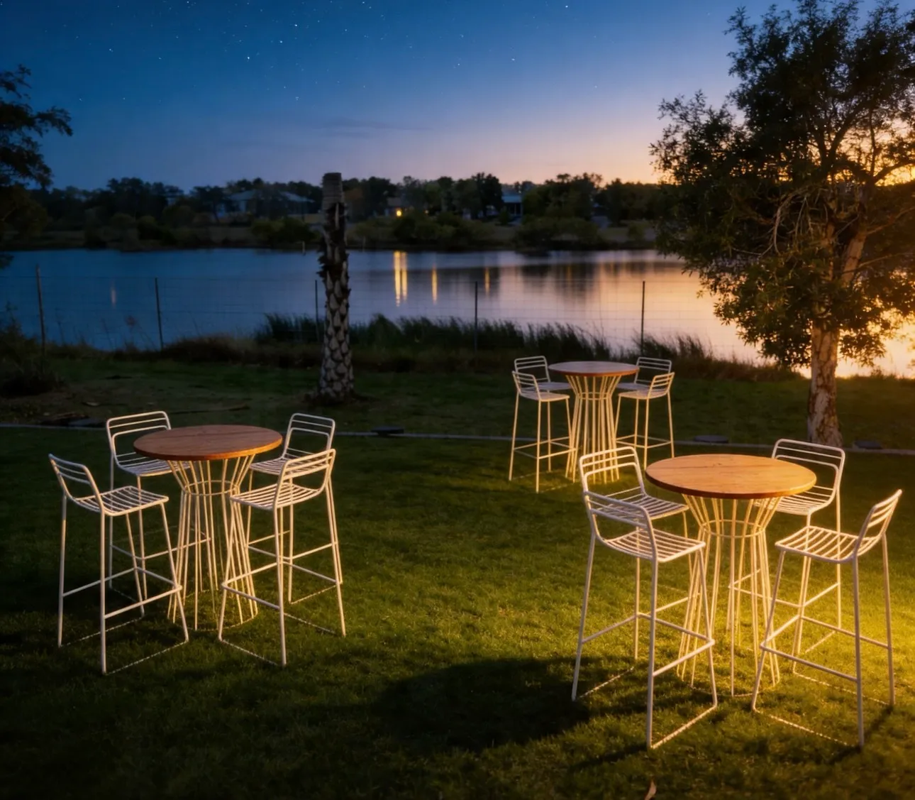 White Timber Bar Tables 
