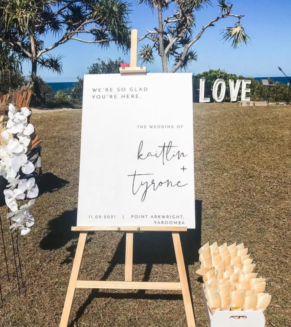 Wedding Sign & Wooden Easel