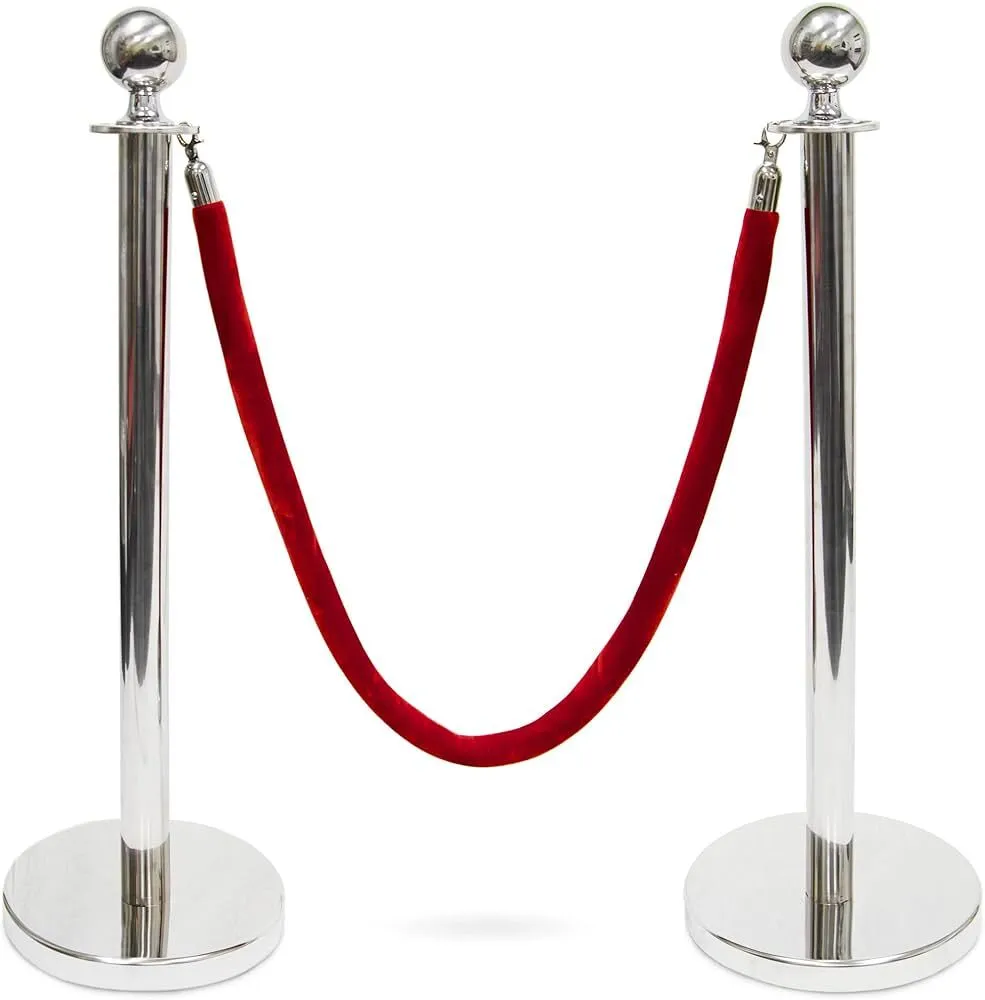 Silver Stanchions with Red Velvet Rope
