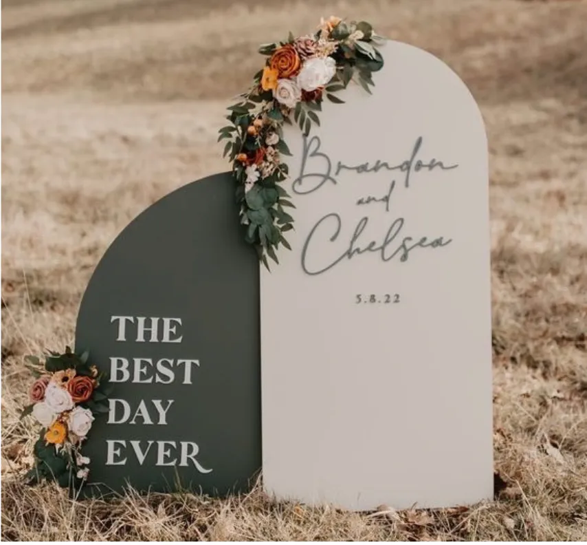 Sign Dúo Semicirculo Medialuna (Personalizado)