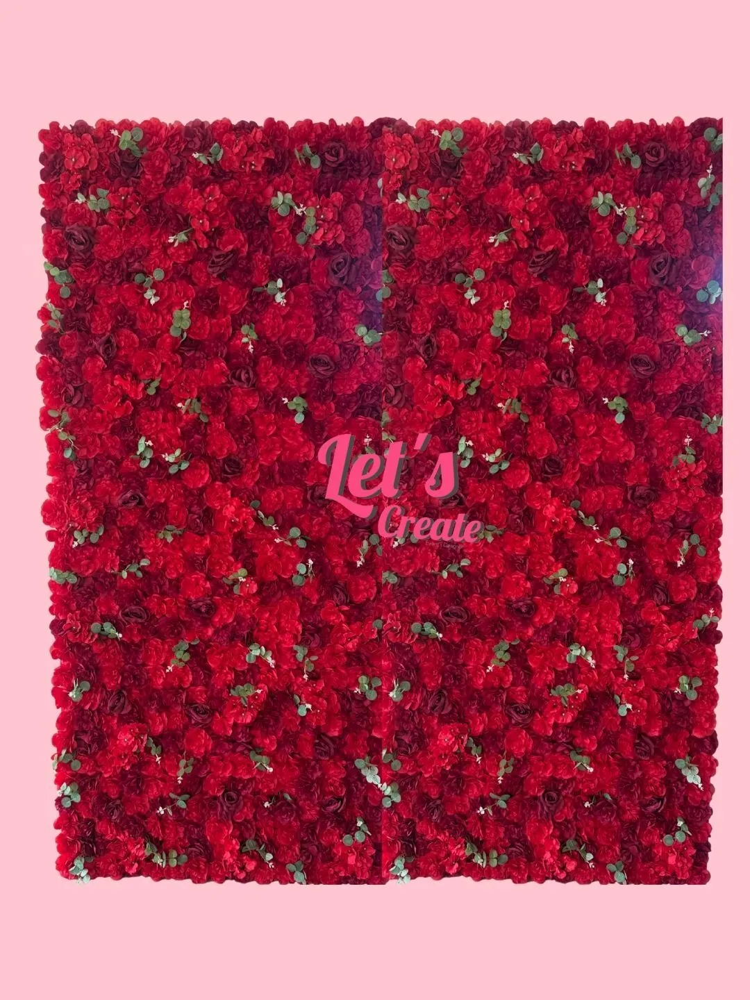 PARED DE FLORES ROJA