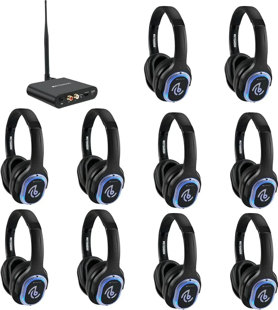 Silent Disco Package - 10 headsets  \ 3 Transmitters