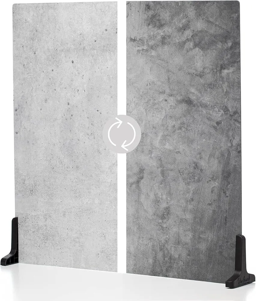 V-FLAT WORLD 30 x 40" Duo-Board Double-Sided Background (Iced Concrete/Midnight Cement)
