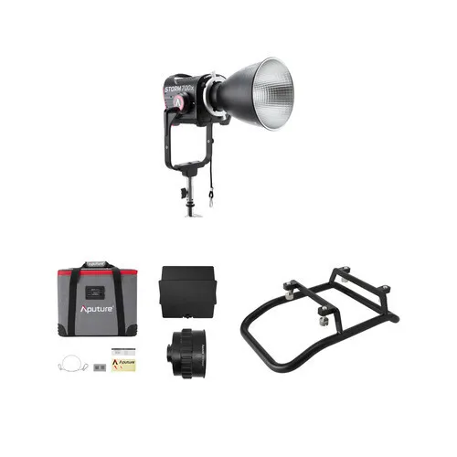 Aputure STORM 700x Tunable White LED Monolight (Cine Kit) with CF10 Fresnel and Barn Doors Kit
