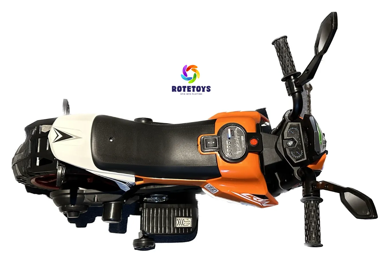 ORANGE  RIDE ON BATTERY OPERATED BIKE  [SMALL]