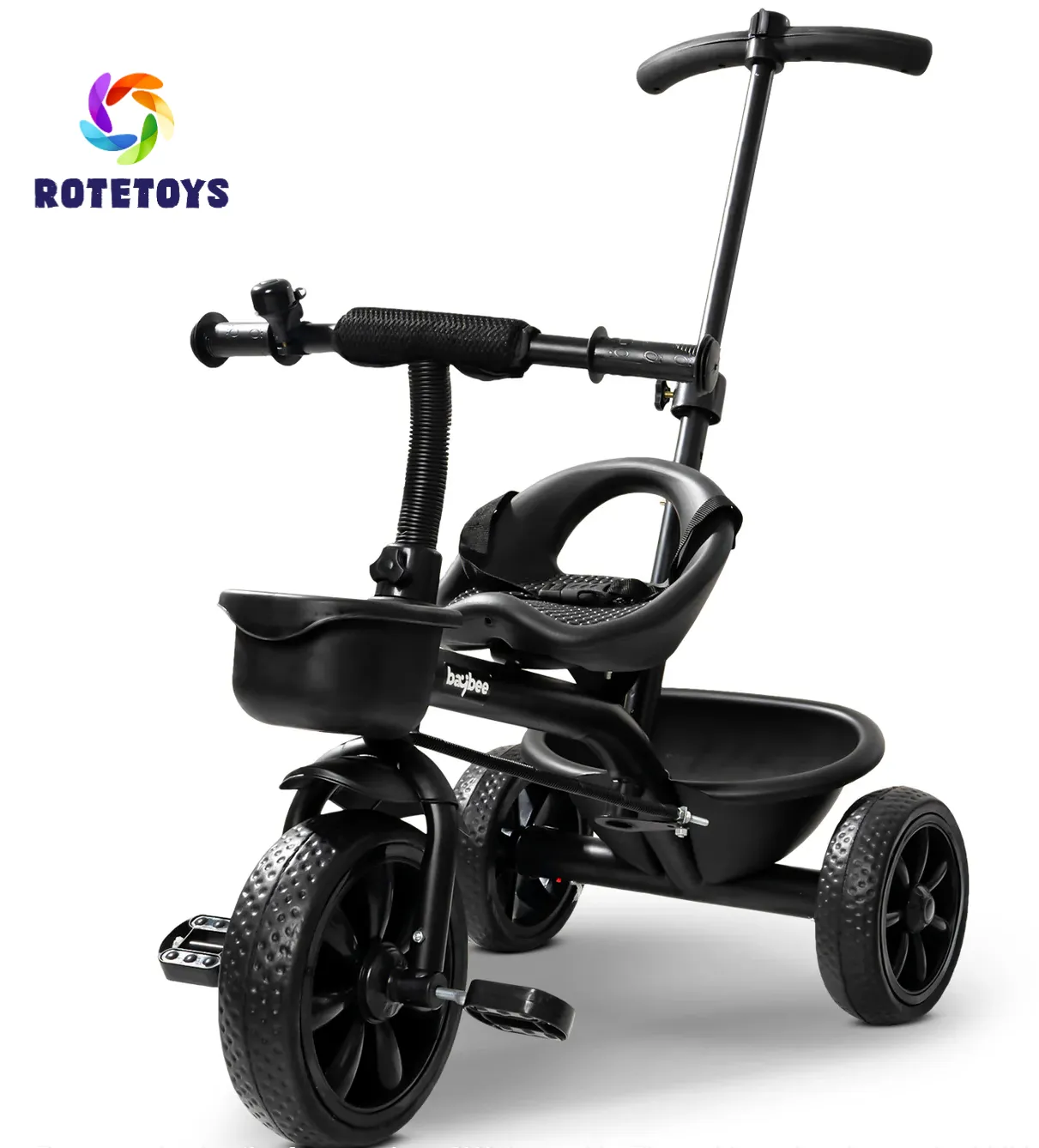 BLACK KIDS TRICYCLE WITH HANDLE