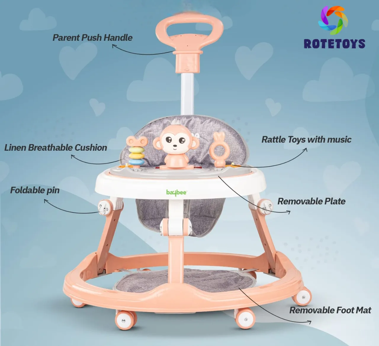 PINK WALKER WITH HANDLE