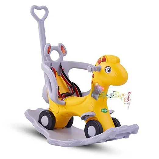 YELLOW KIDS 2 IN 1 HORSE RIDE