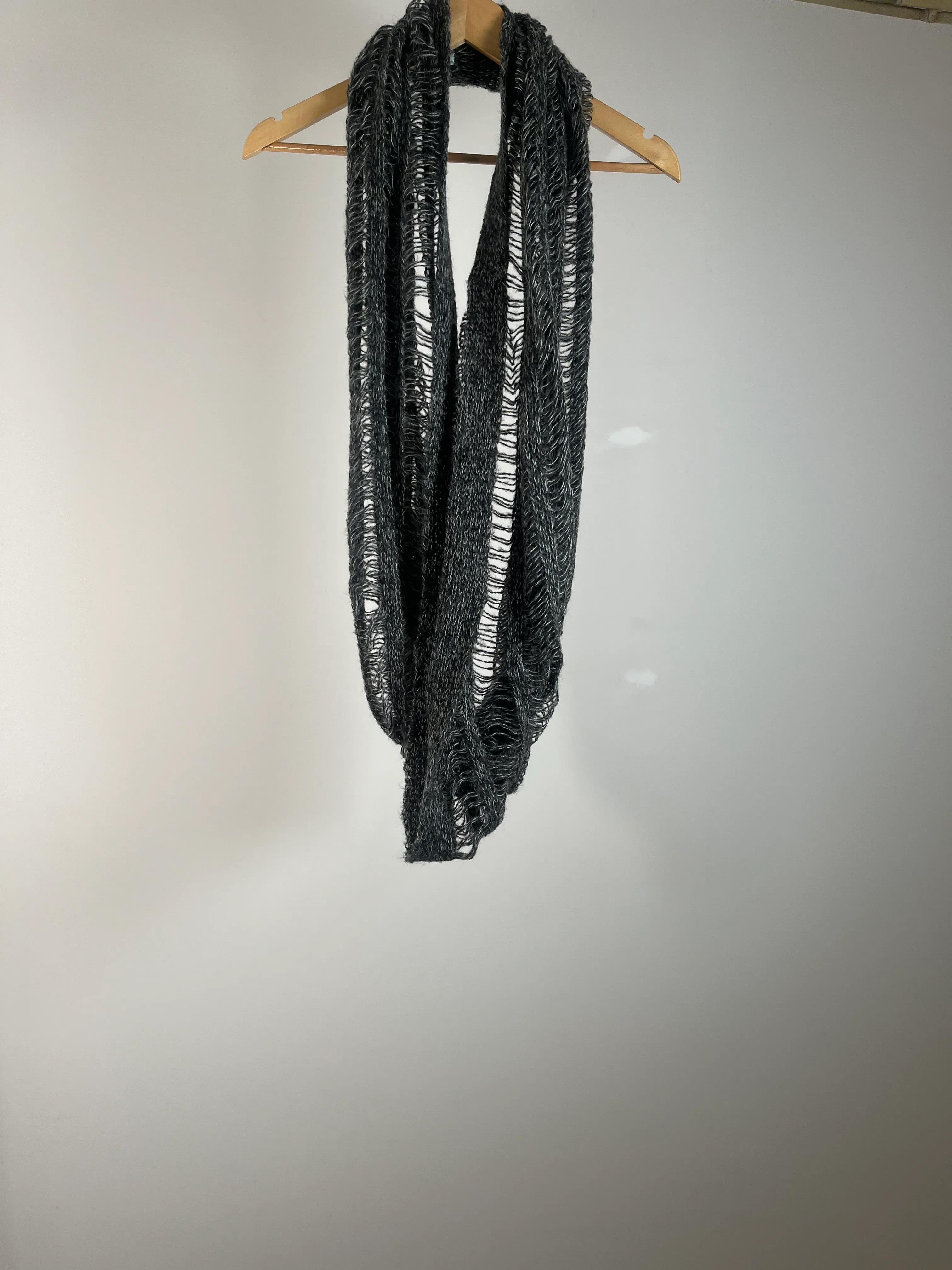 Grey Loose Knit Infinity Scarf
