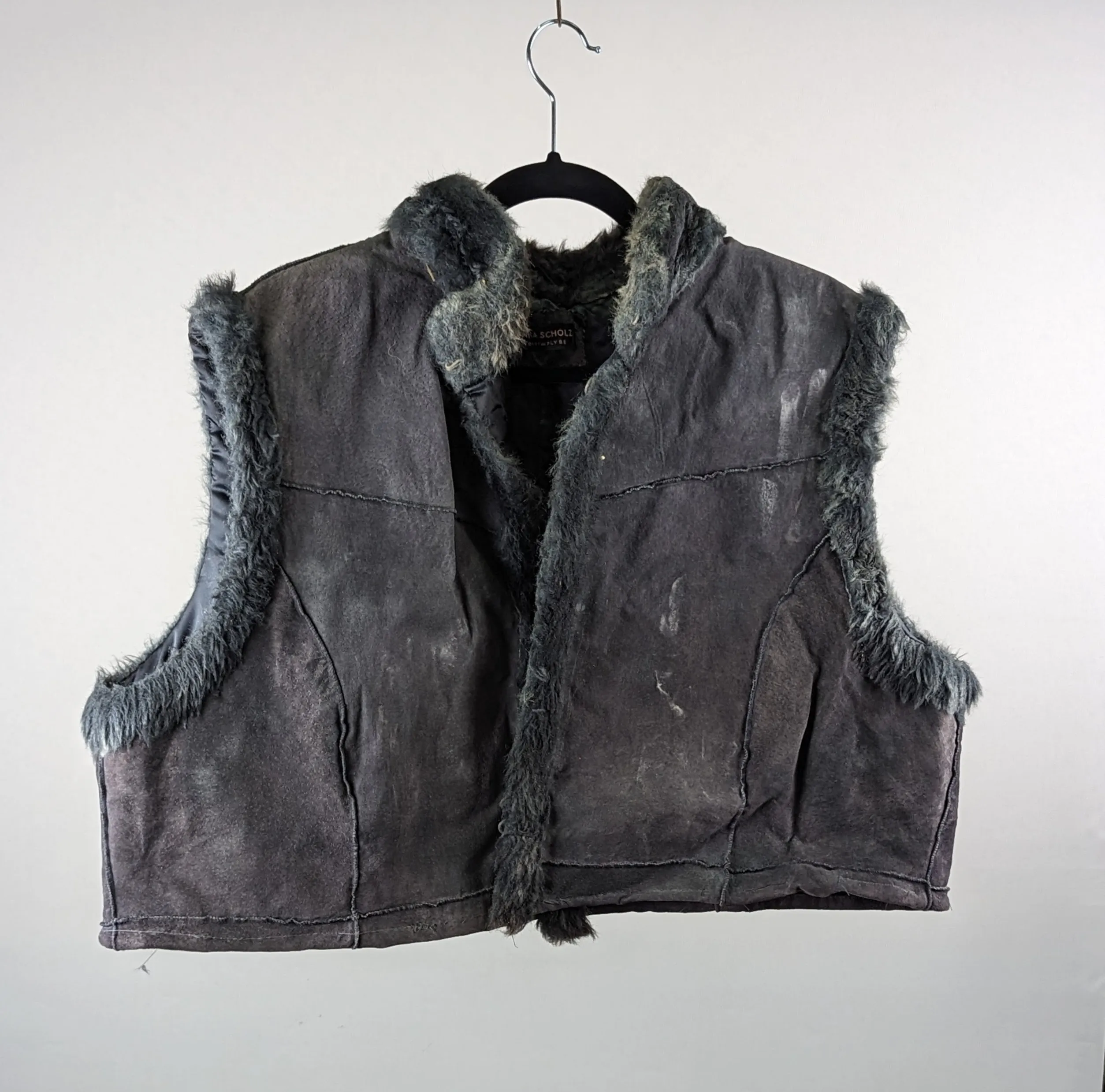 Grey Faux Sheepskin Waistcoat