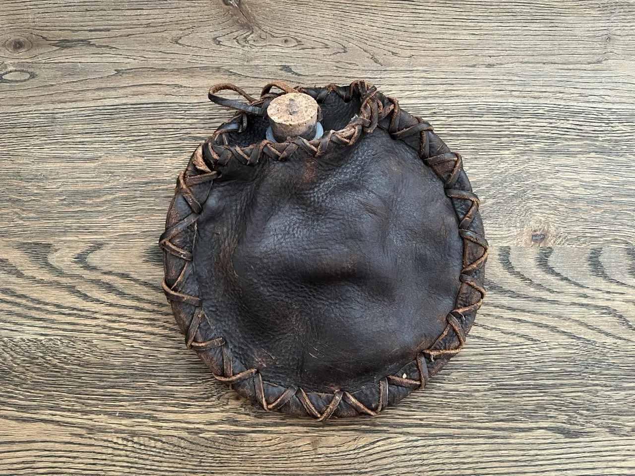 Brown Leather Water Pouch