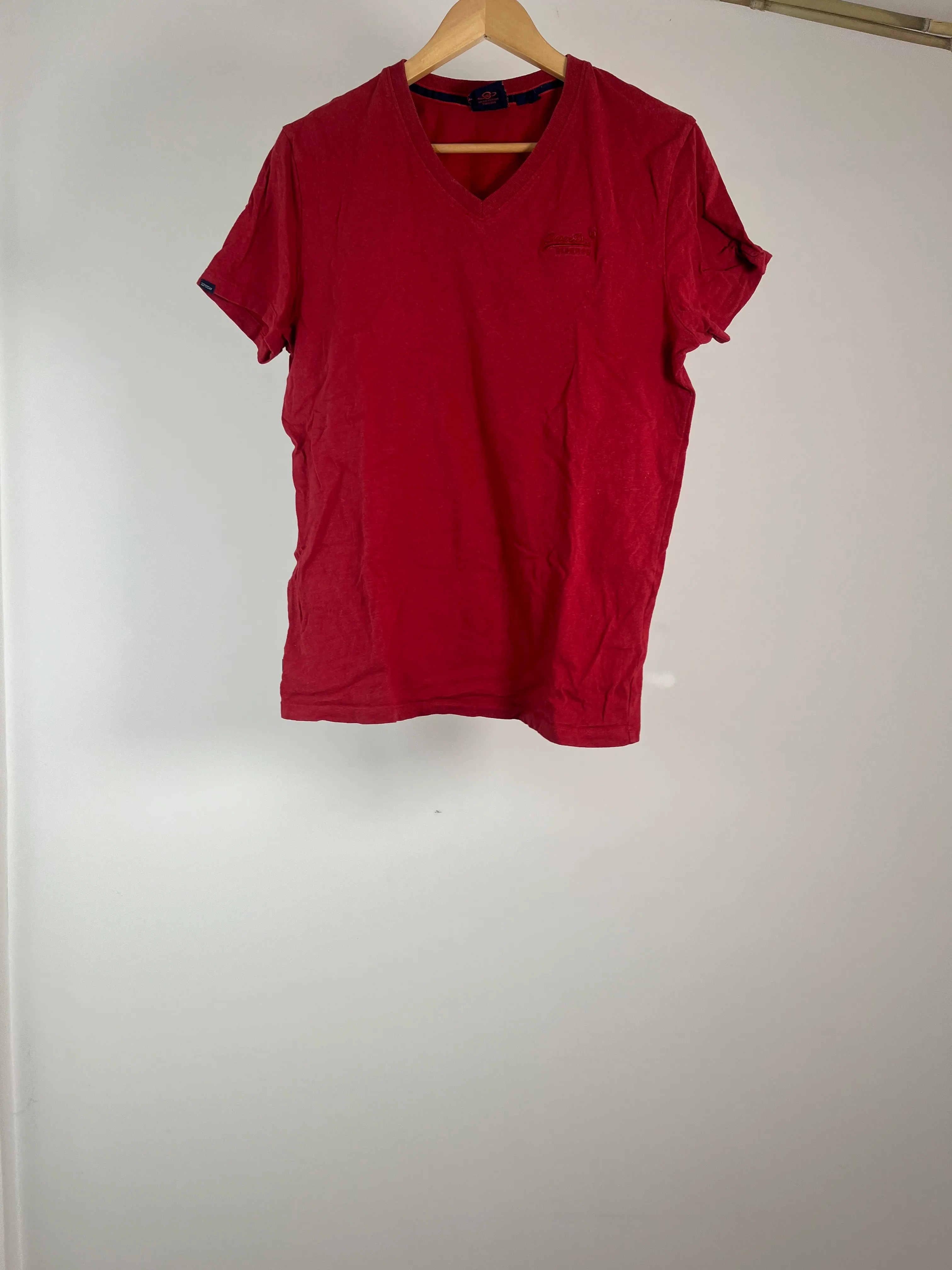 Mens Red V-Neck Tee - M