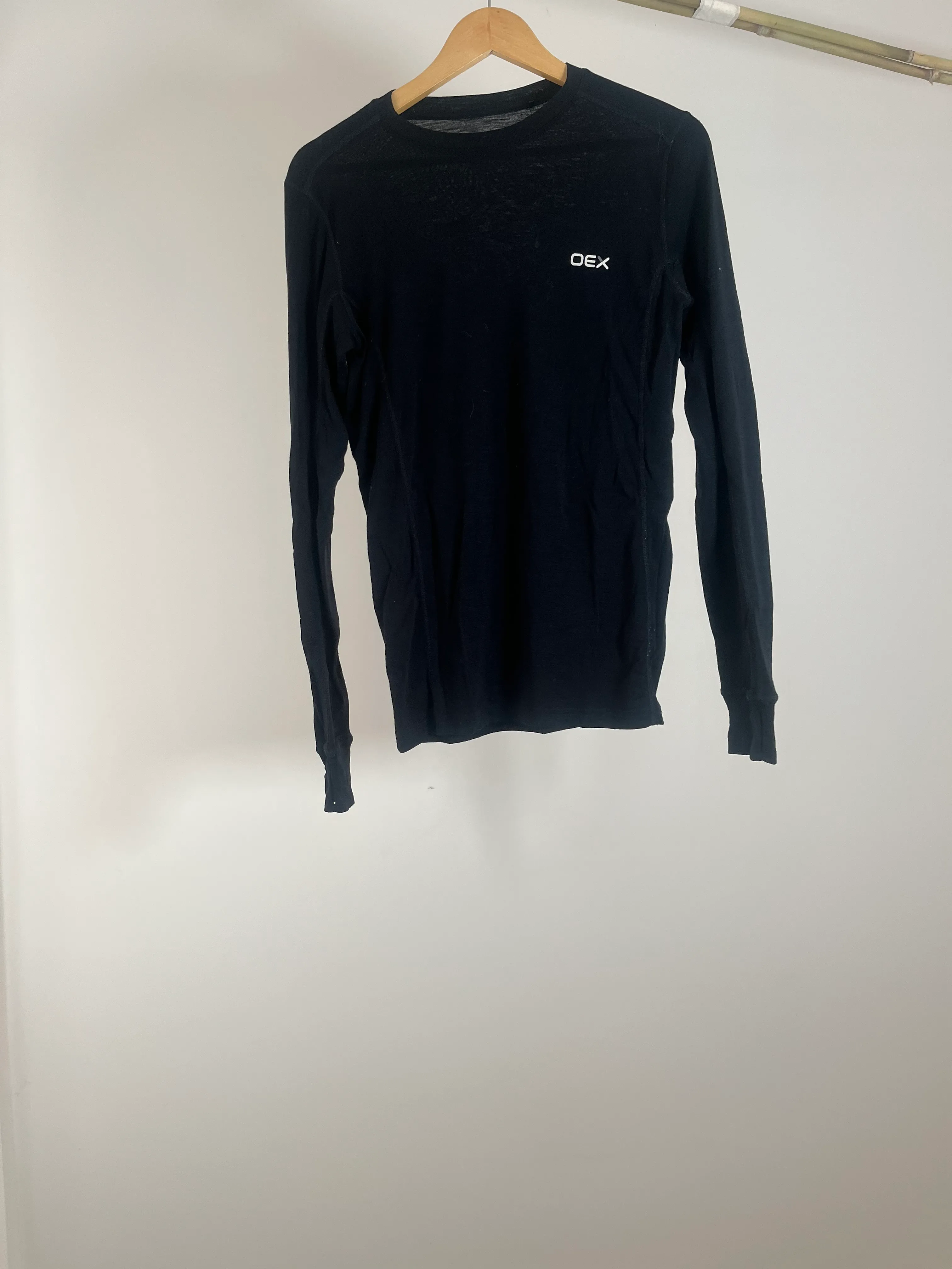 Mens Black Long Underwear Top - M