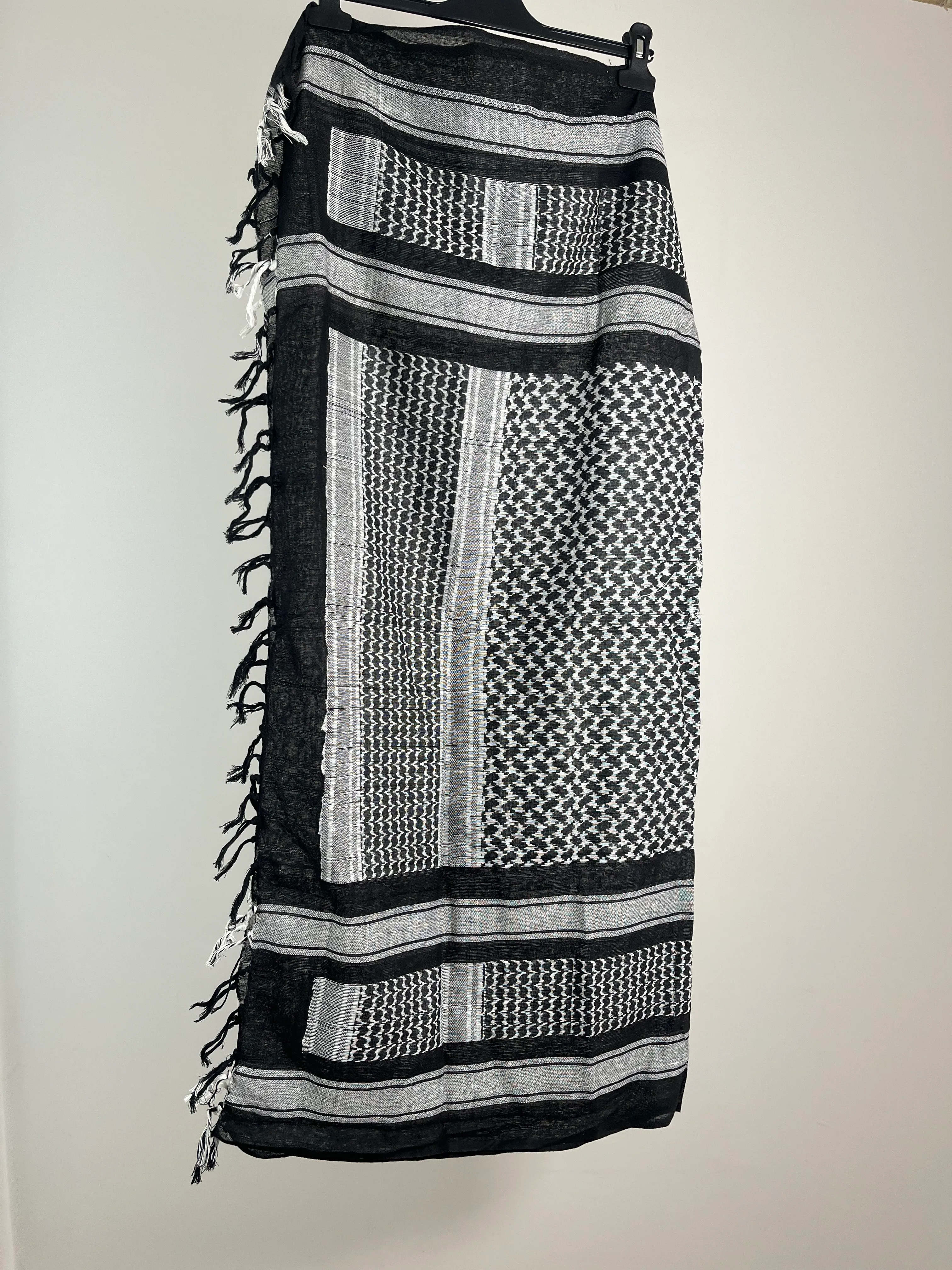 Black and White Patterned Scarf