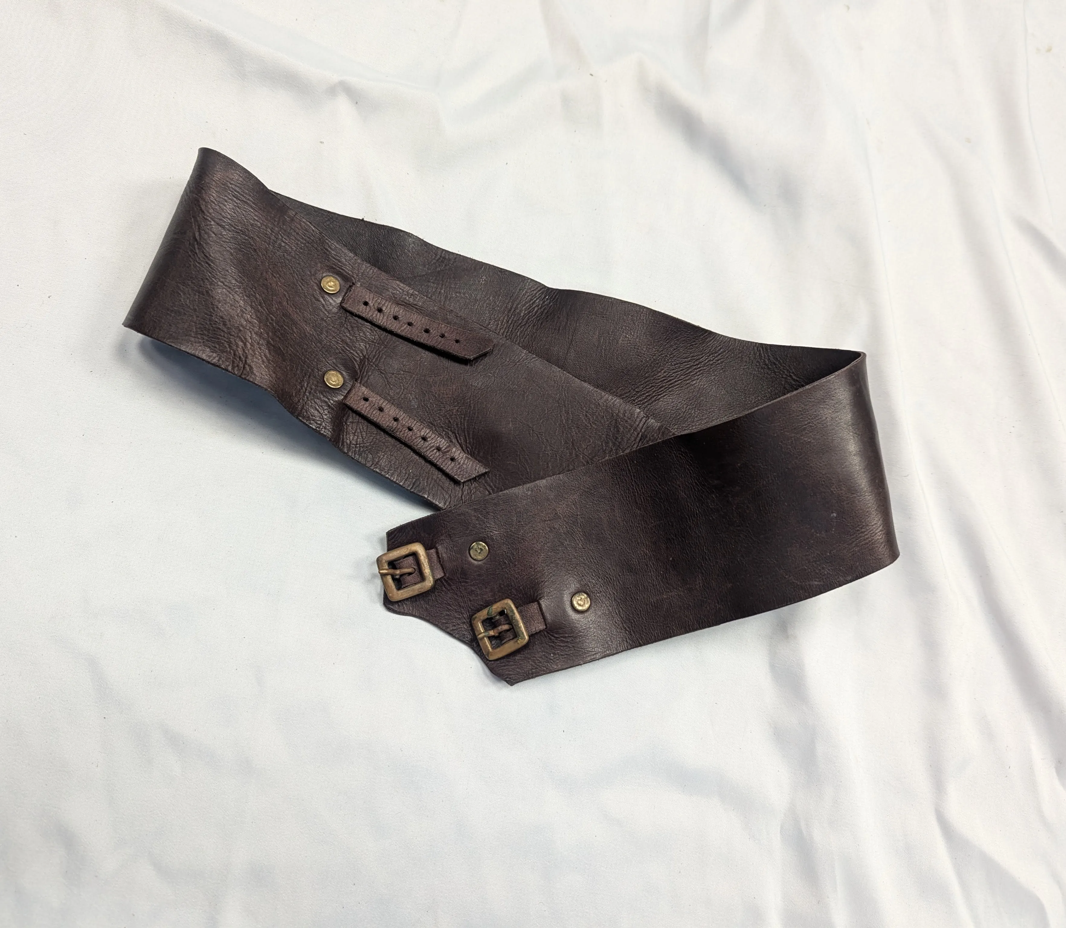 Wide Soft Leather Brown Belt 