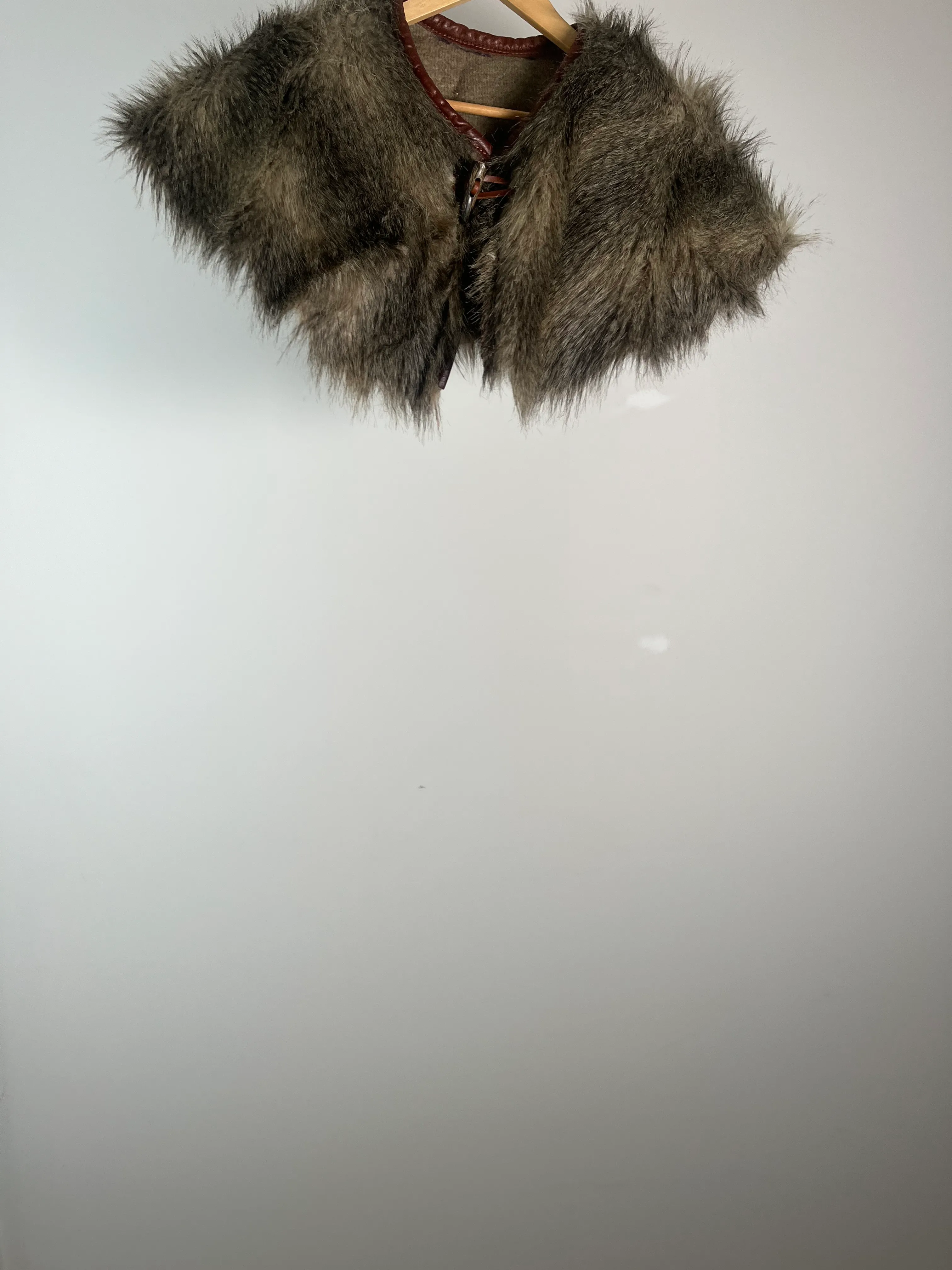Brown Faux Fur Shoulder Cape