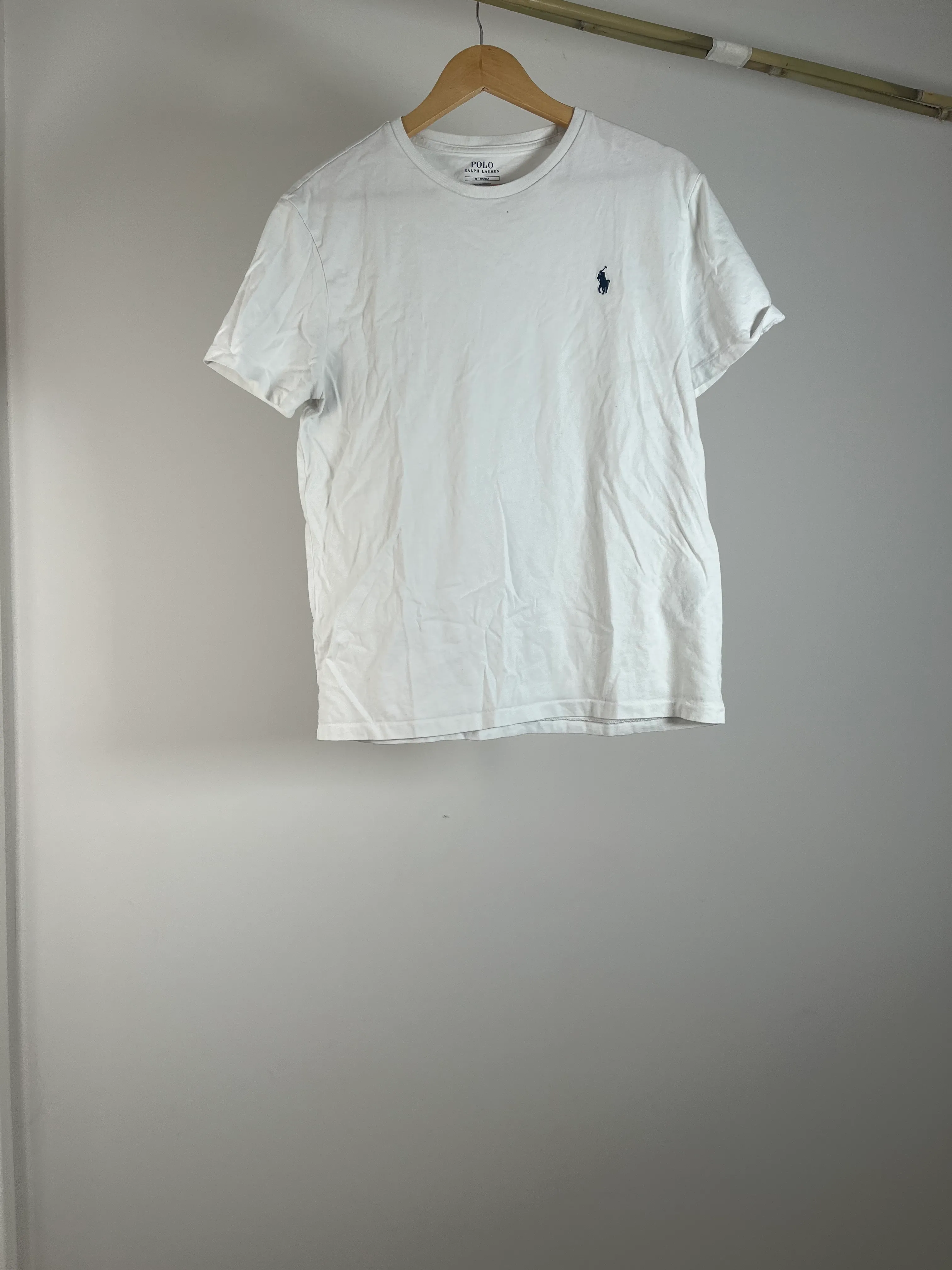 Mens Basic White Polo Tee - M