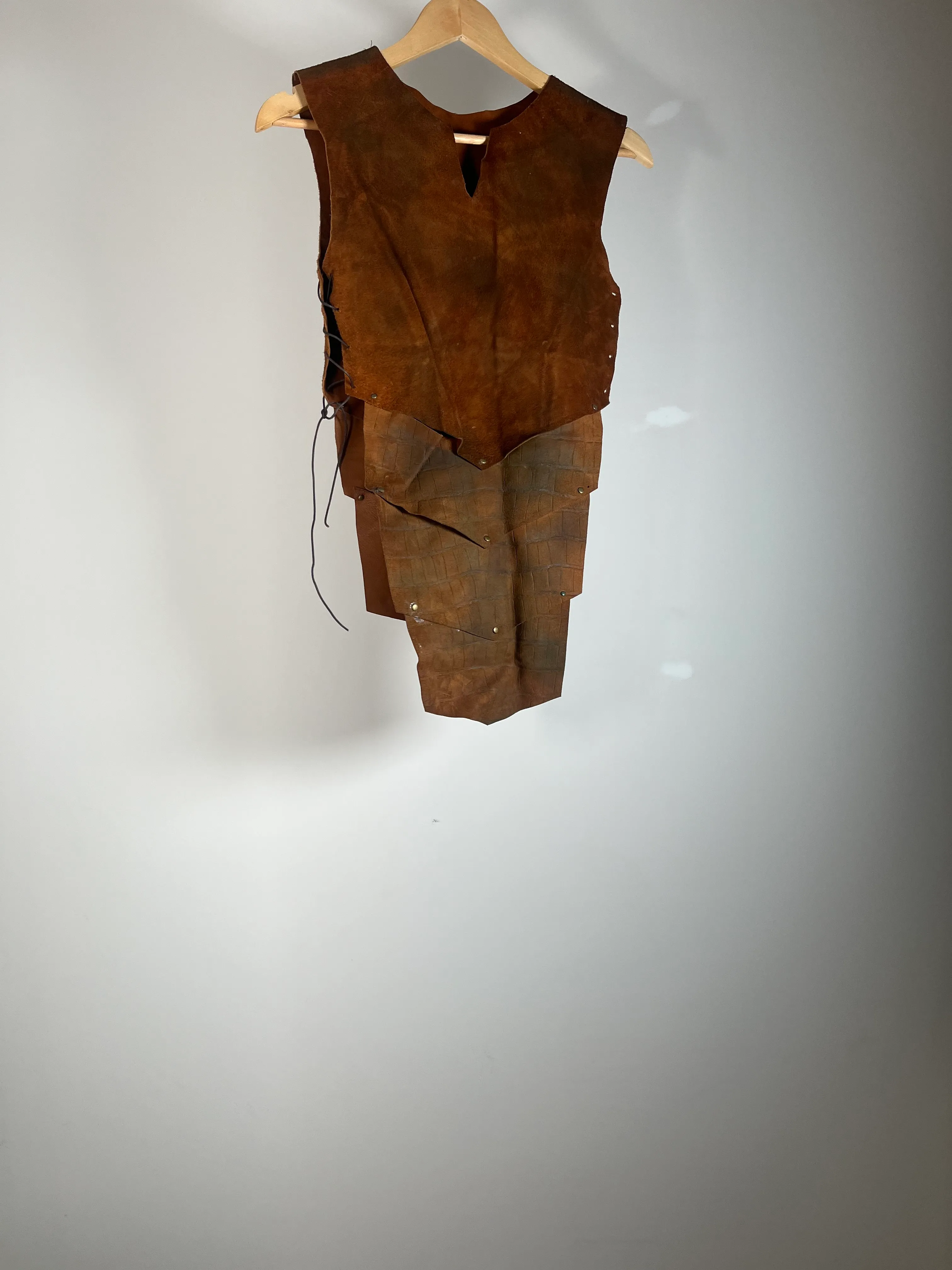 Pleated Leather Vest