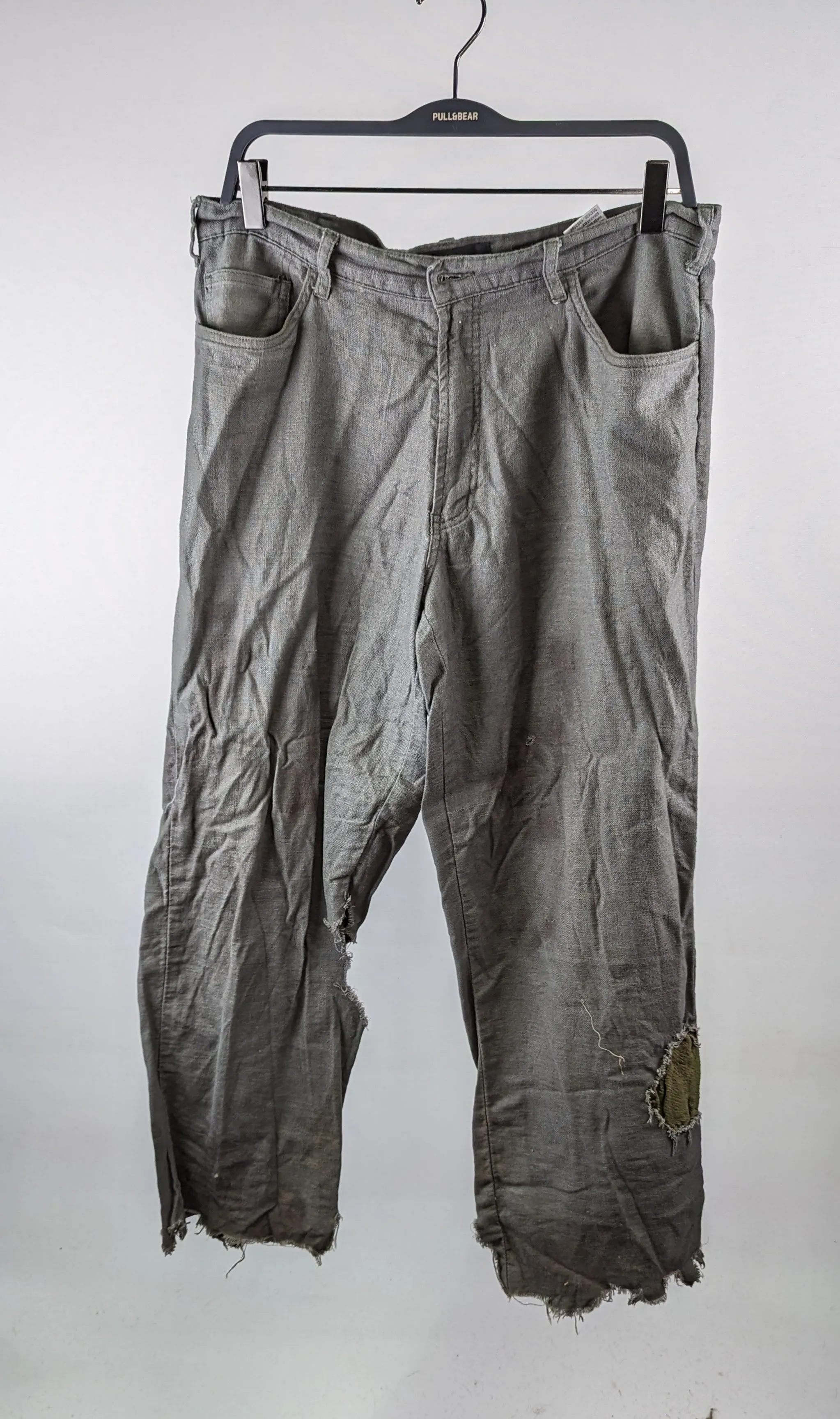 Brown/Grey Cropped Rag Trousers