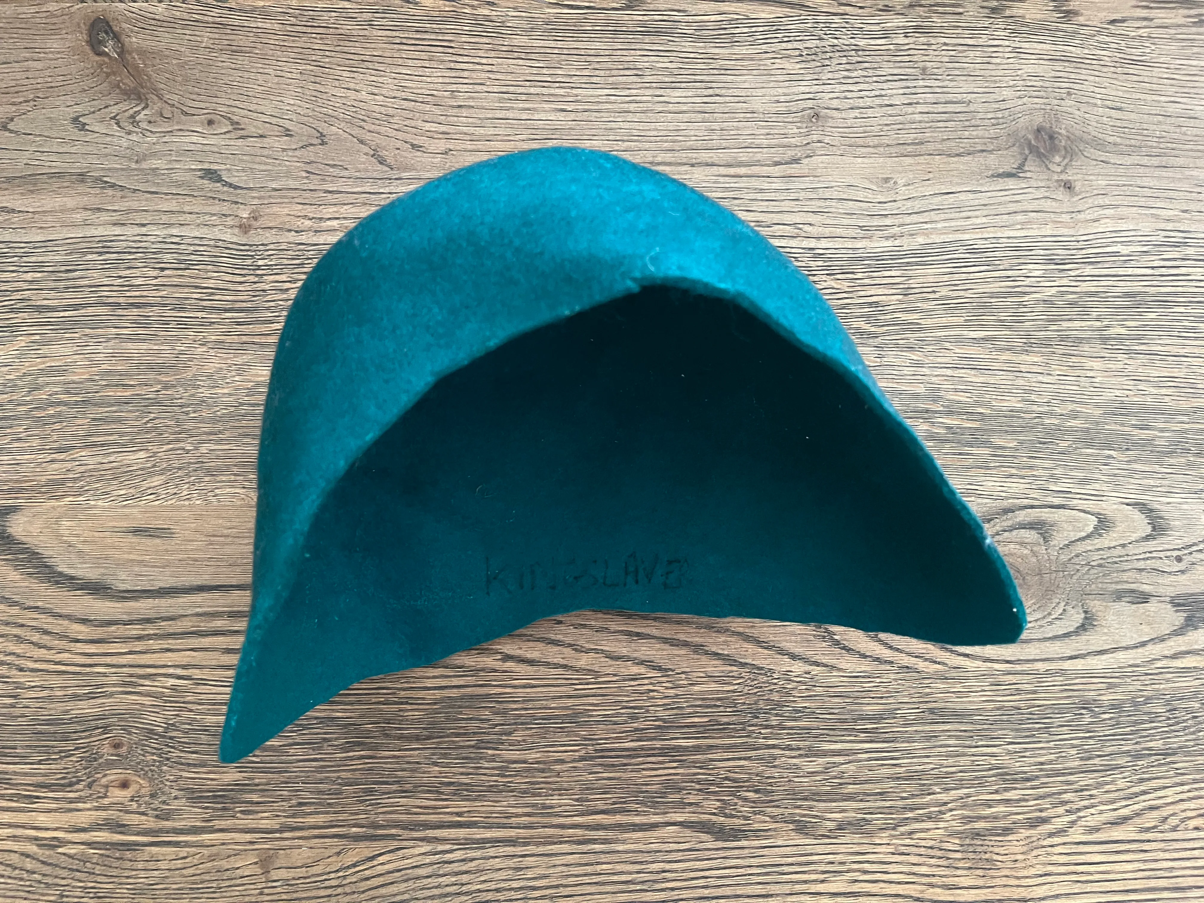 Teal Felt Peasant Cap