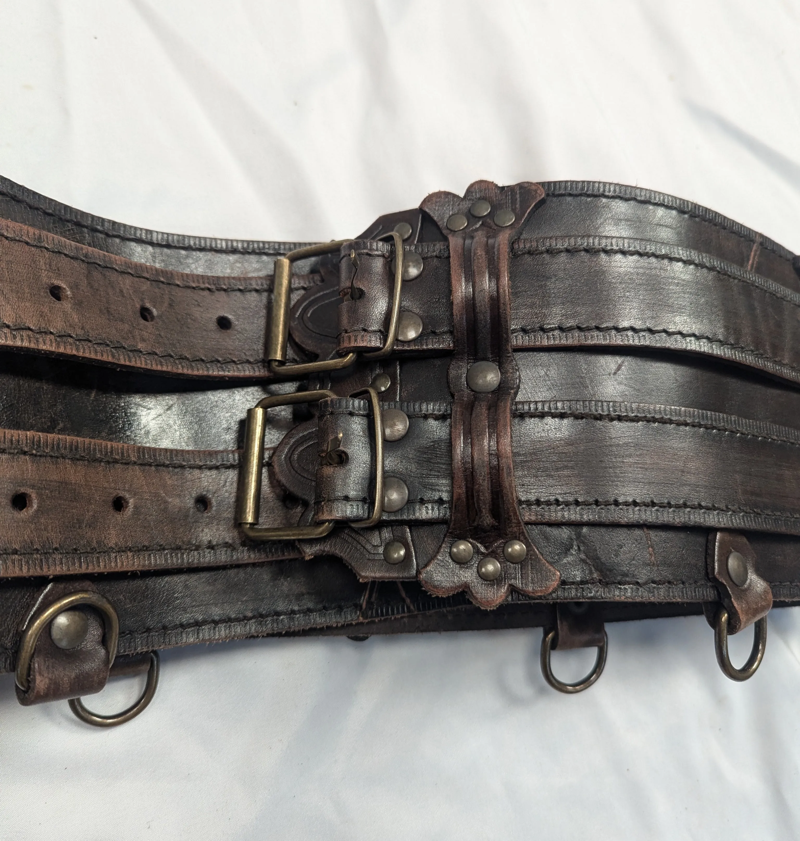 Brown Leather Norse Fantasy Belt 