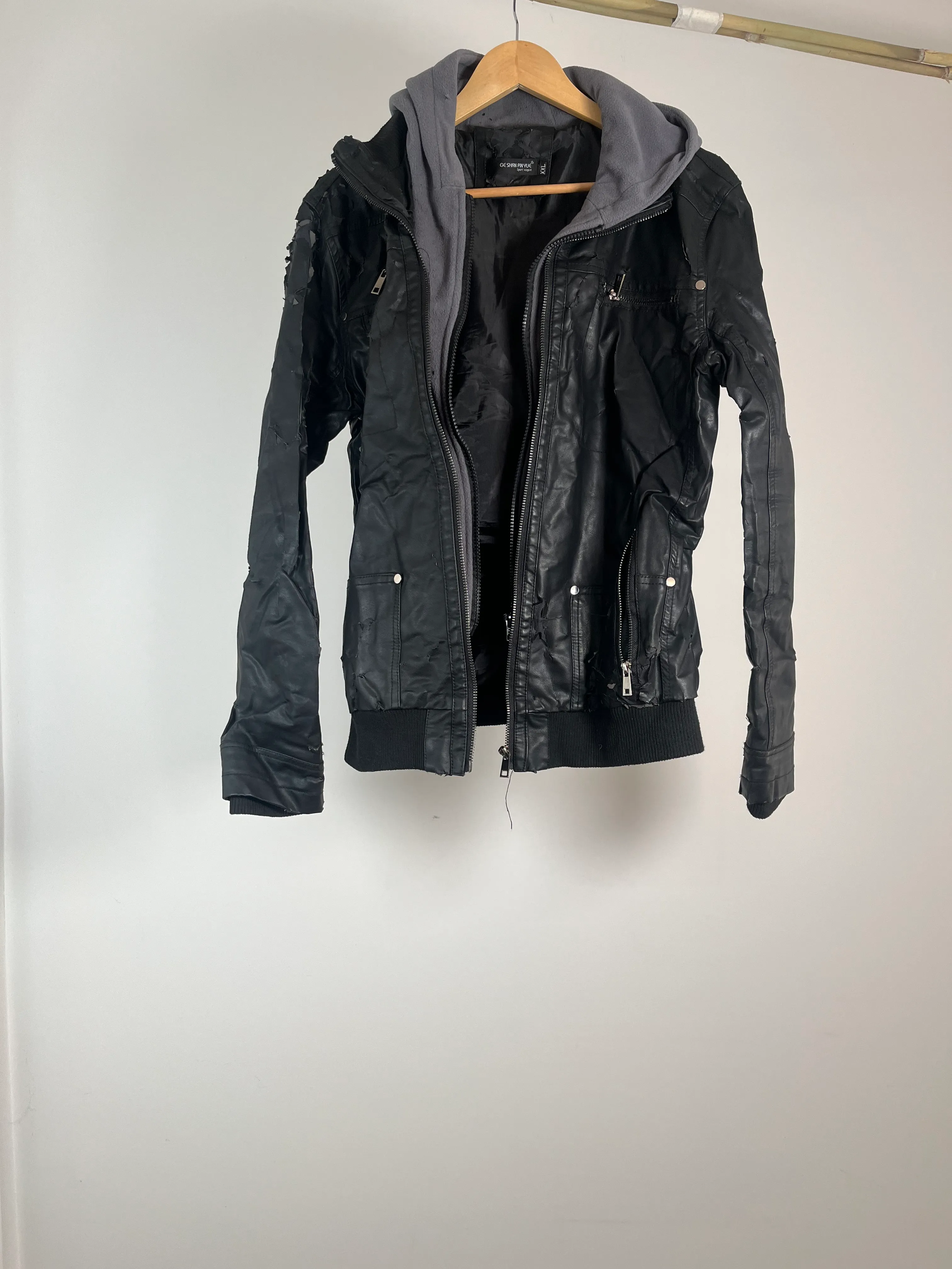 Mens Black Hoodie Jacket - XXL