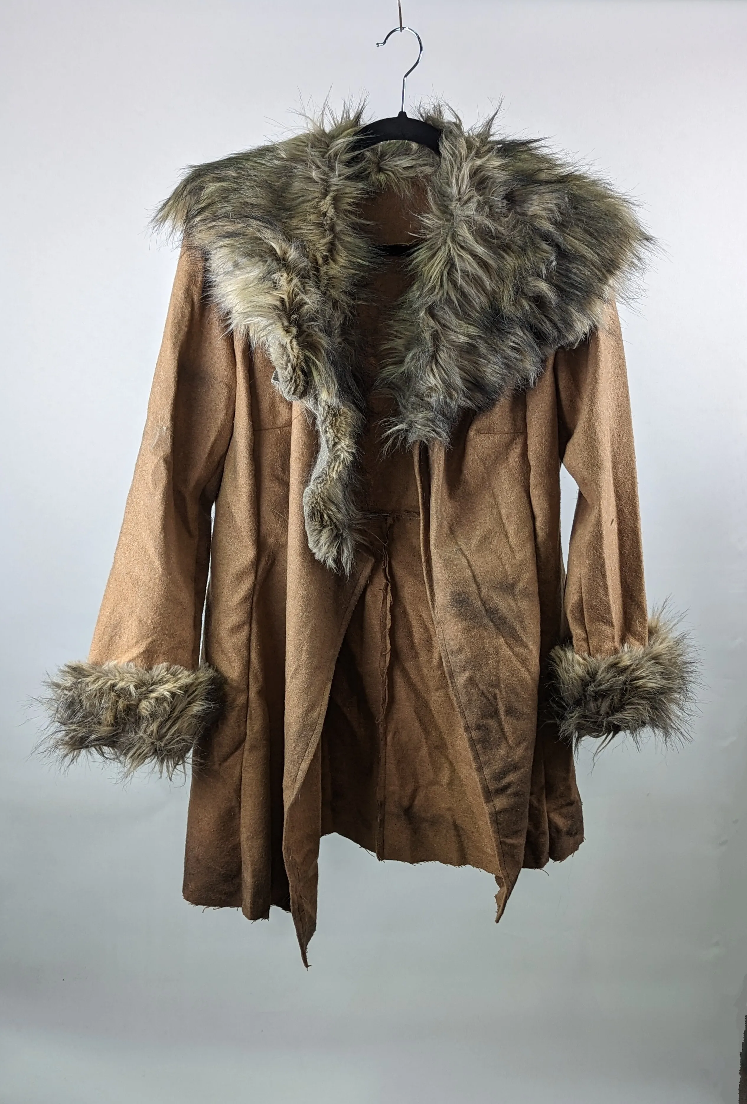 Light Brown Coat with Faux Fur