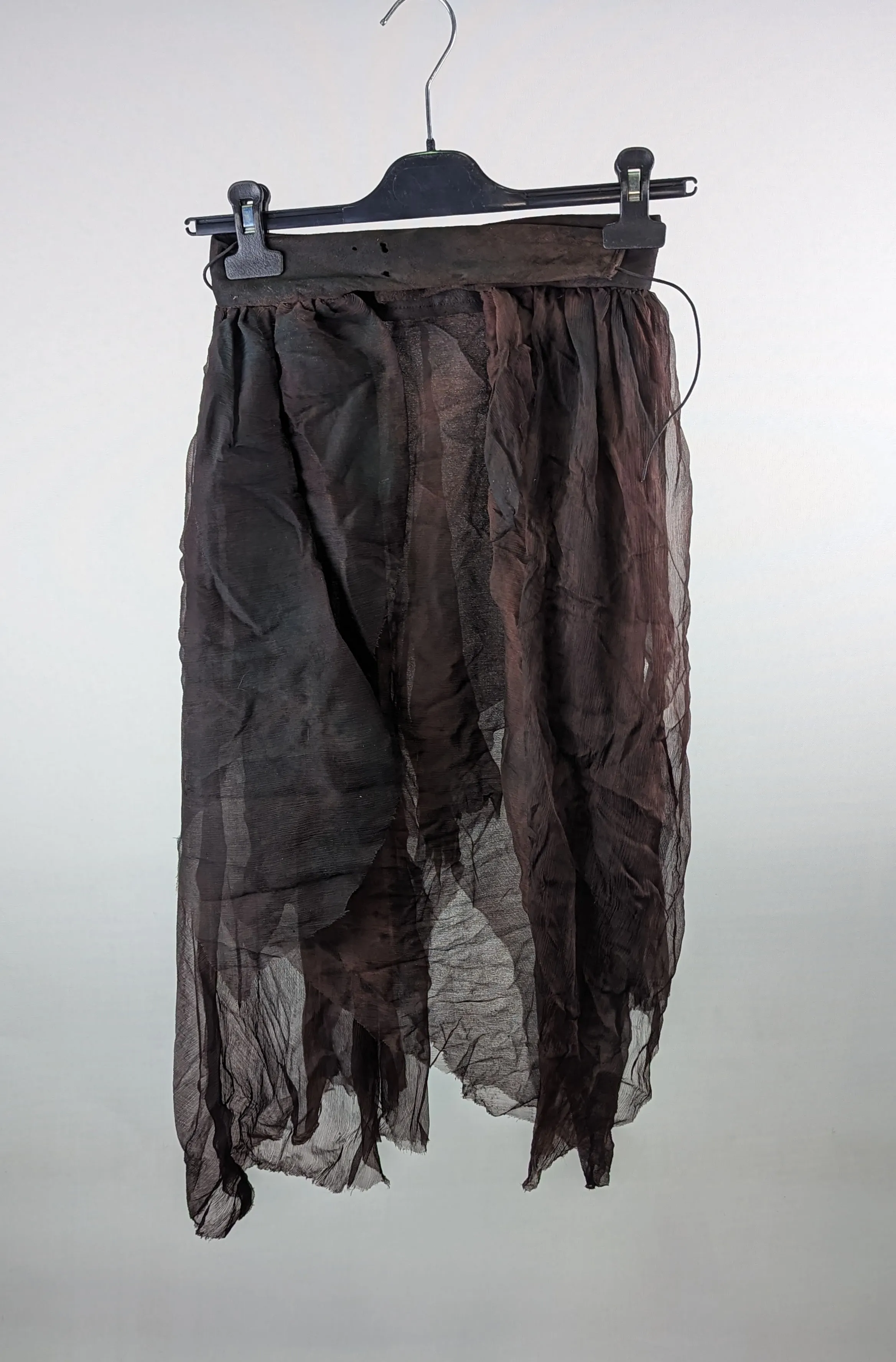 Brown Silk Chiffon Skirt 