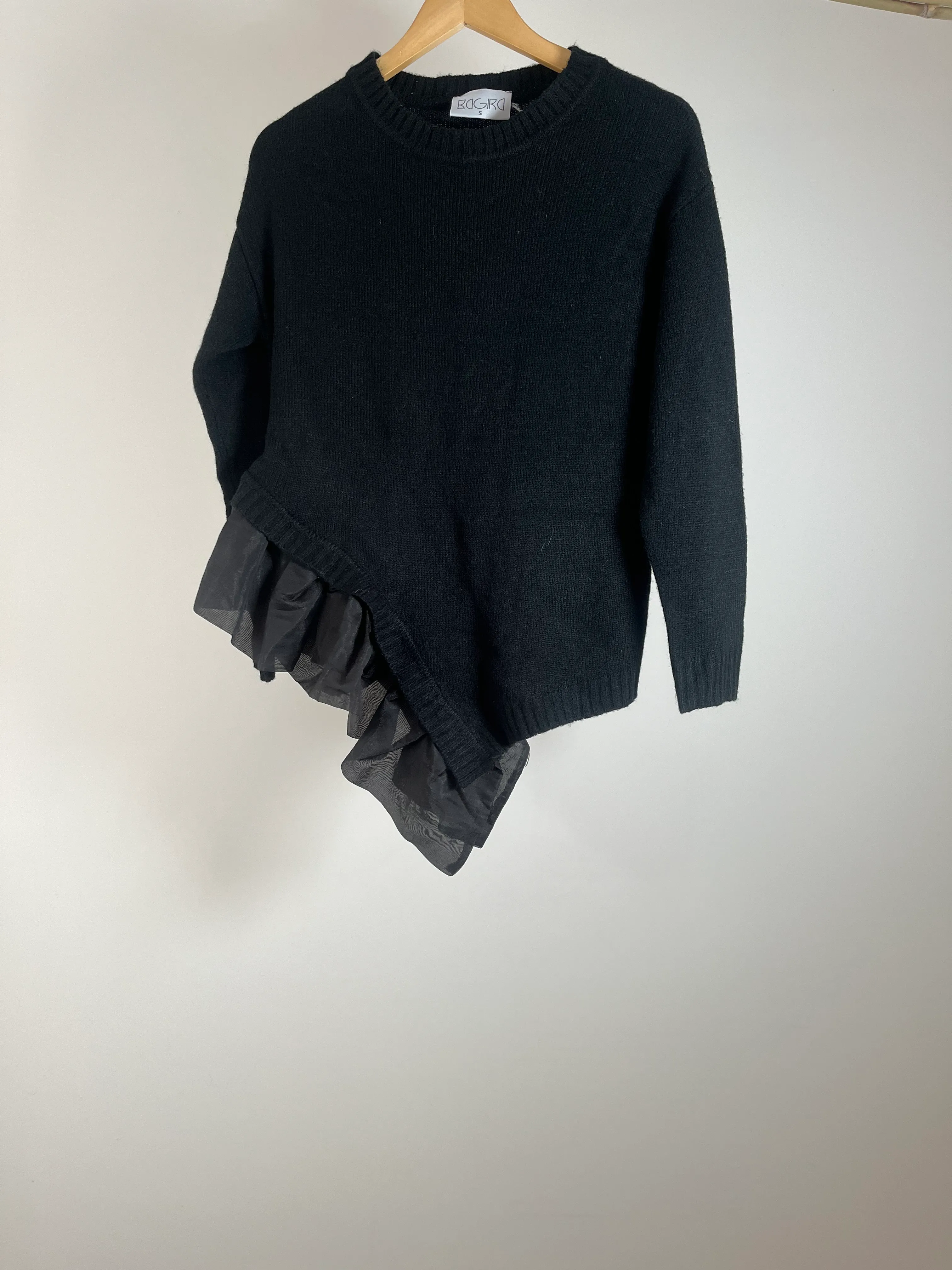 Womens Asymetric Black Sweater - S