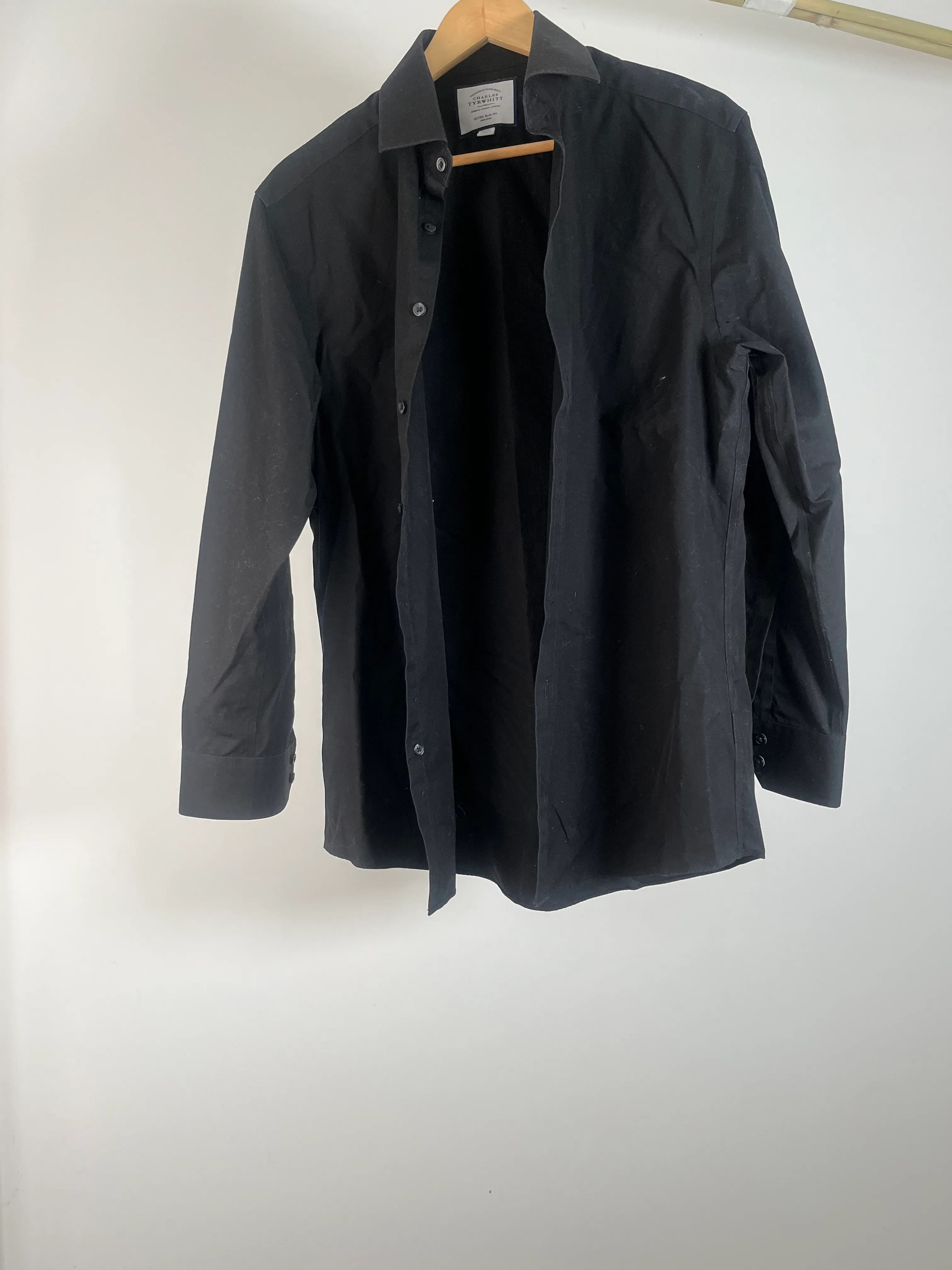 Mens Black Long Sleeve Button Down - 41/84cm