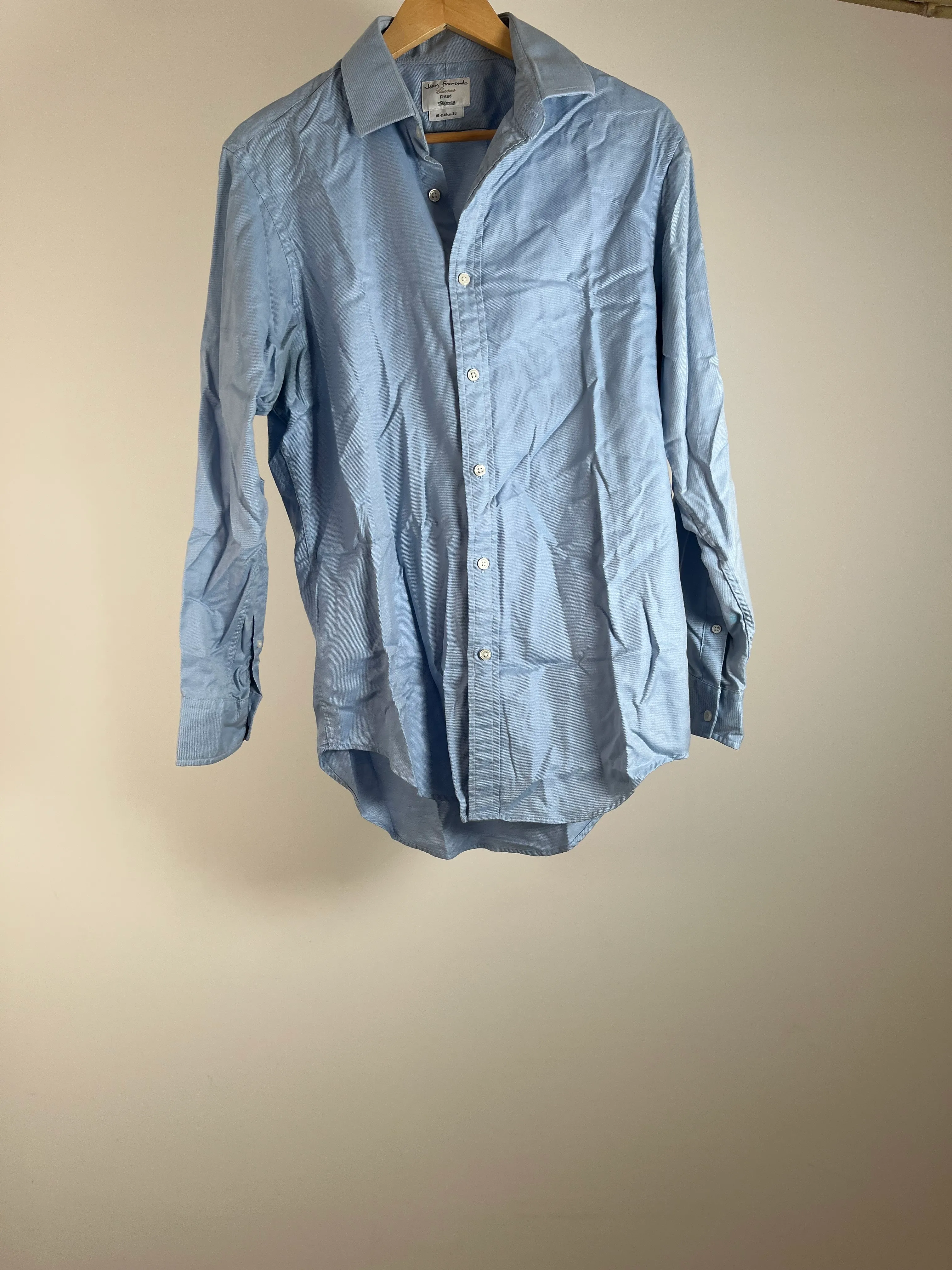 Blue Mens Button Up Shirt - 16/33