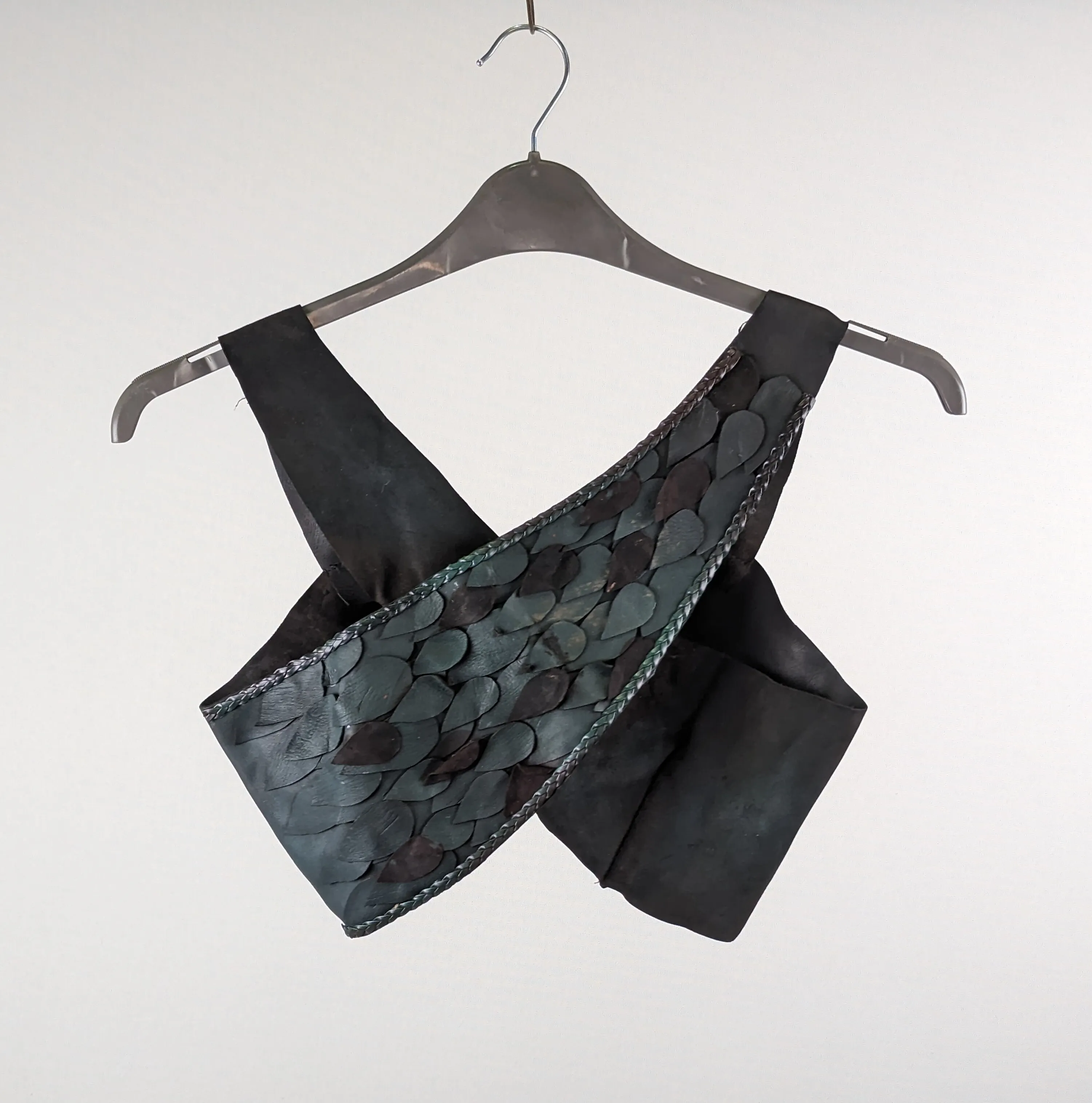 Brown Leather Criss-Cross Top