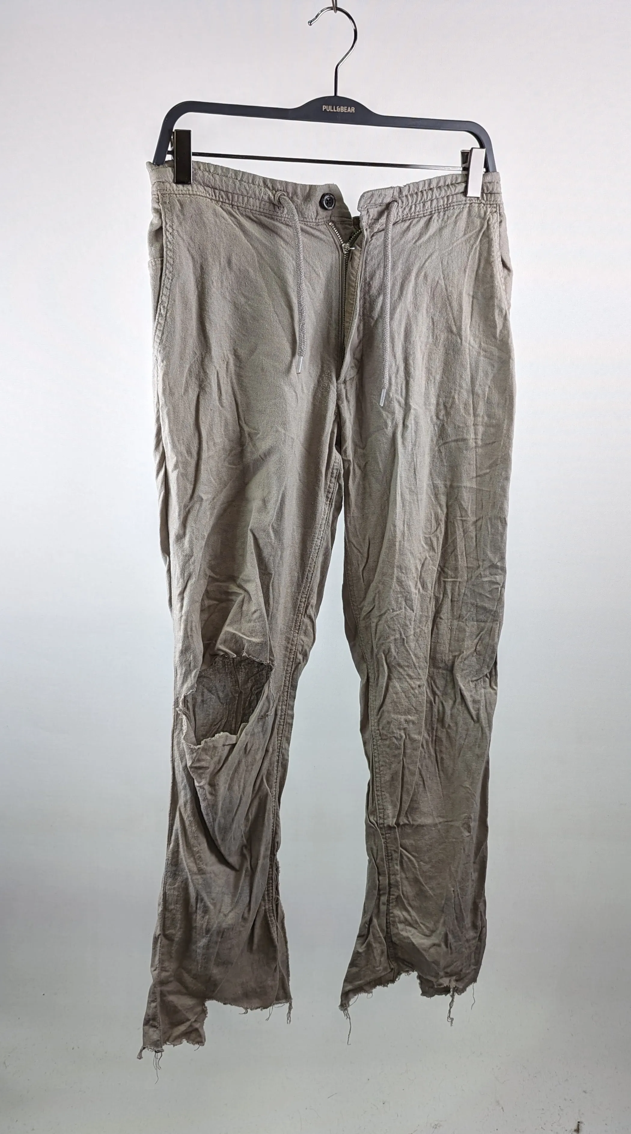Beige Adjustable Rag Trousers 