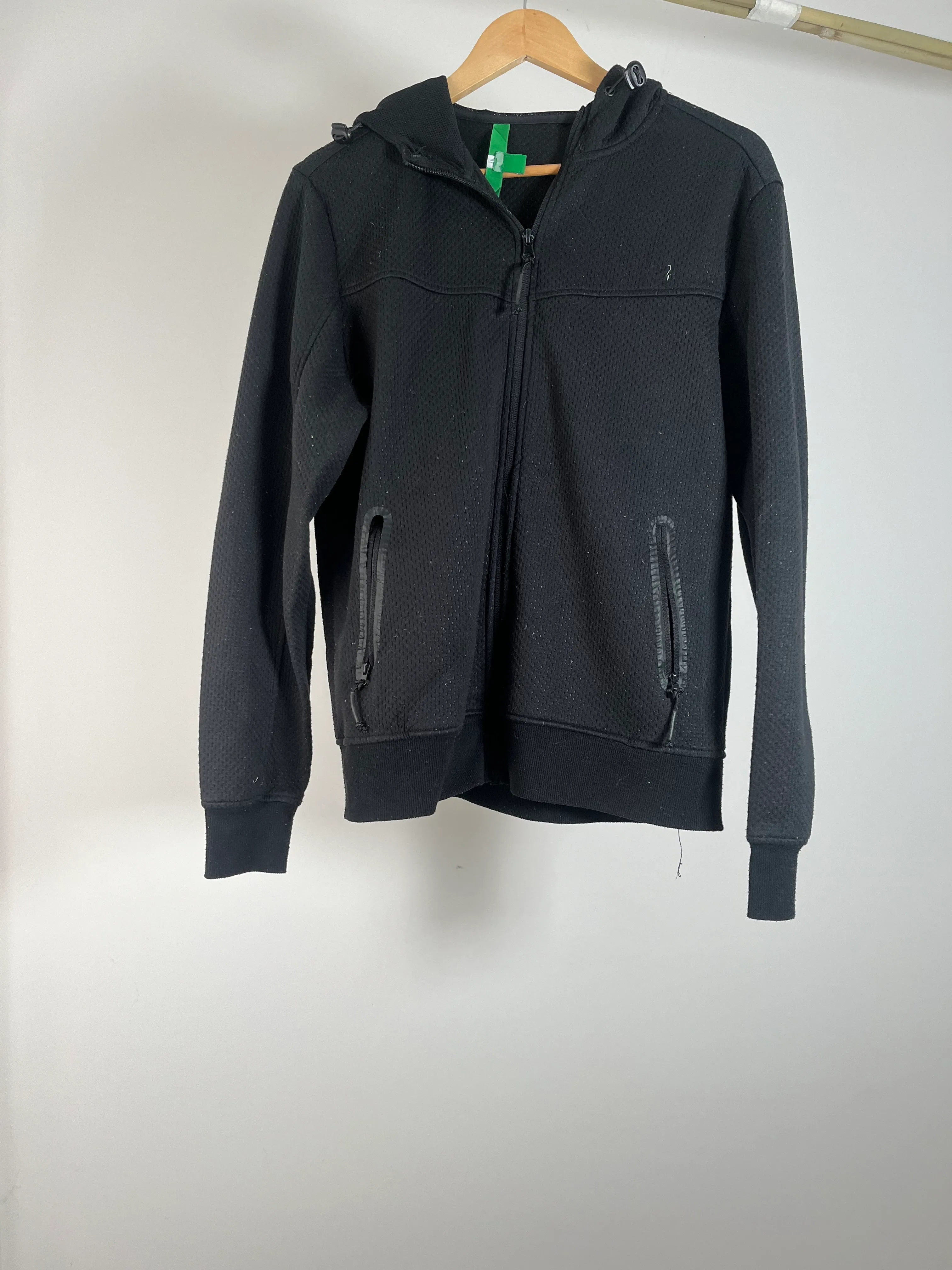 Mens Black Zip Up Hoodie - M