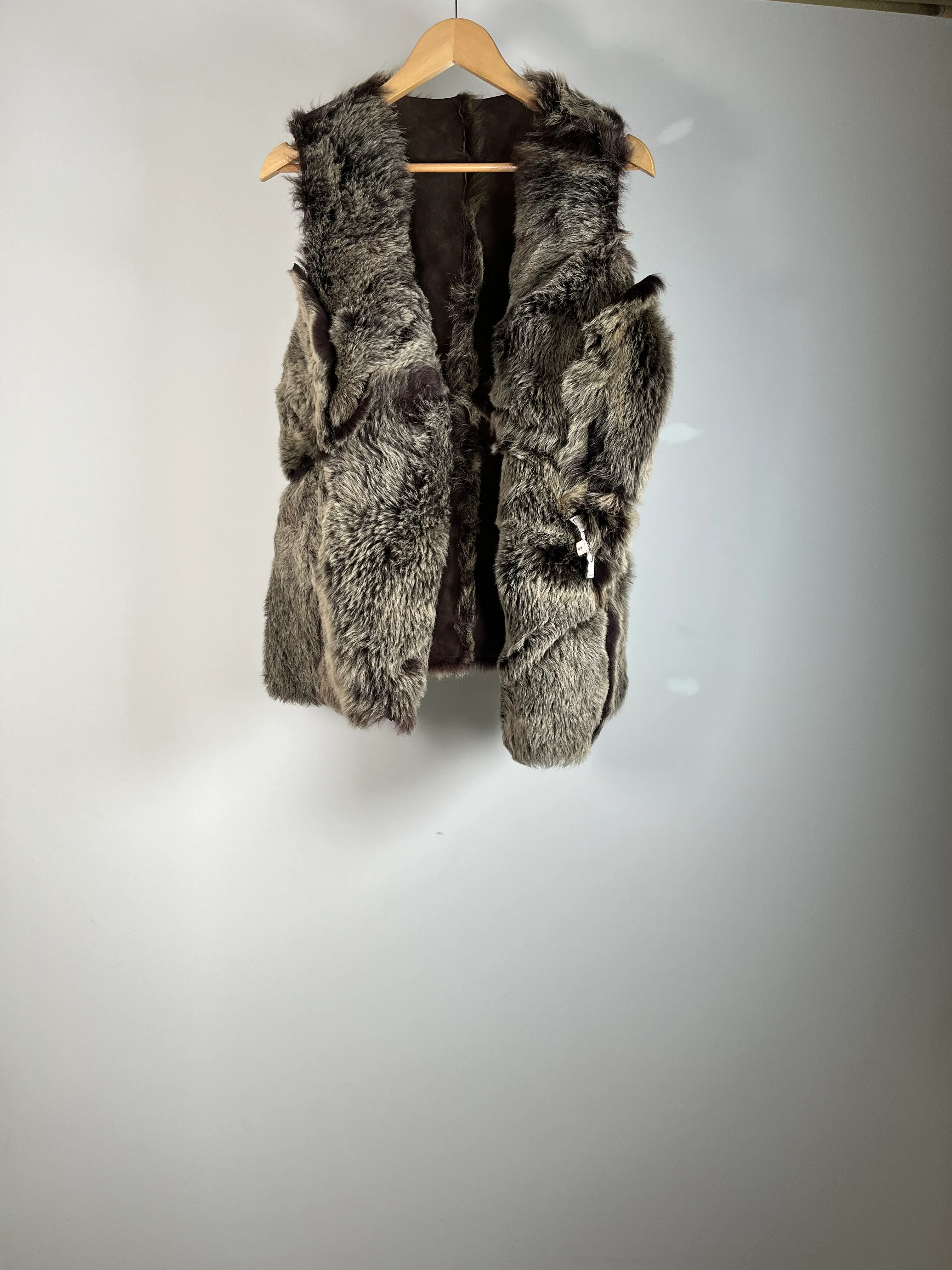 Grey Faux Fur Gilet