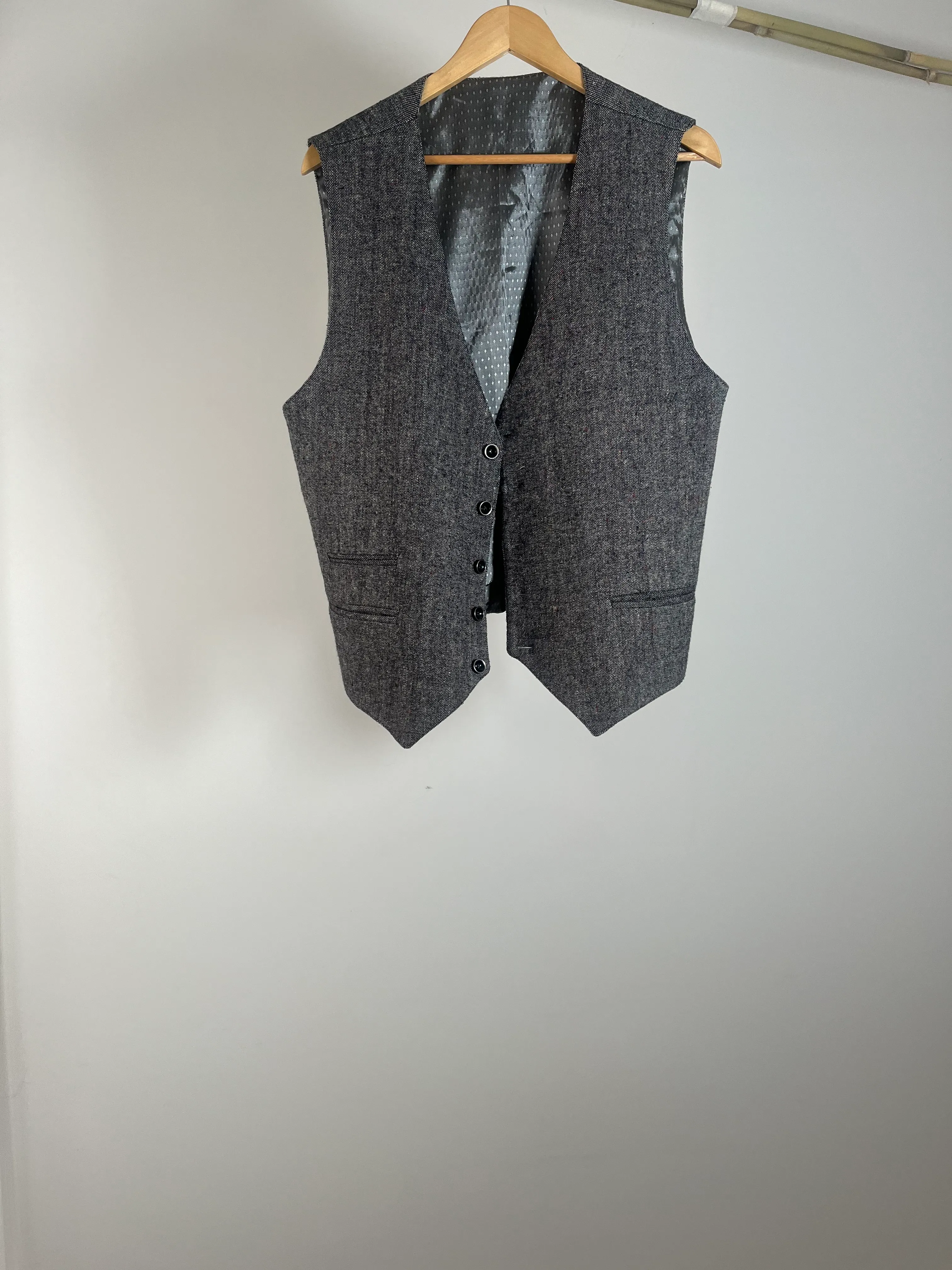 Mens Dark Grey Suit Vest - M